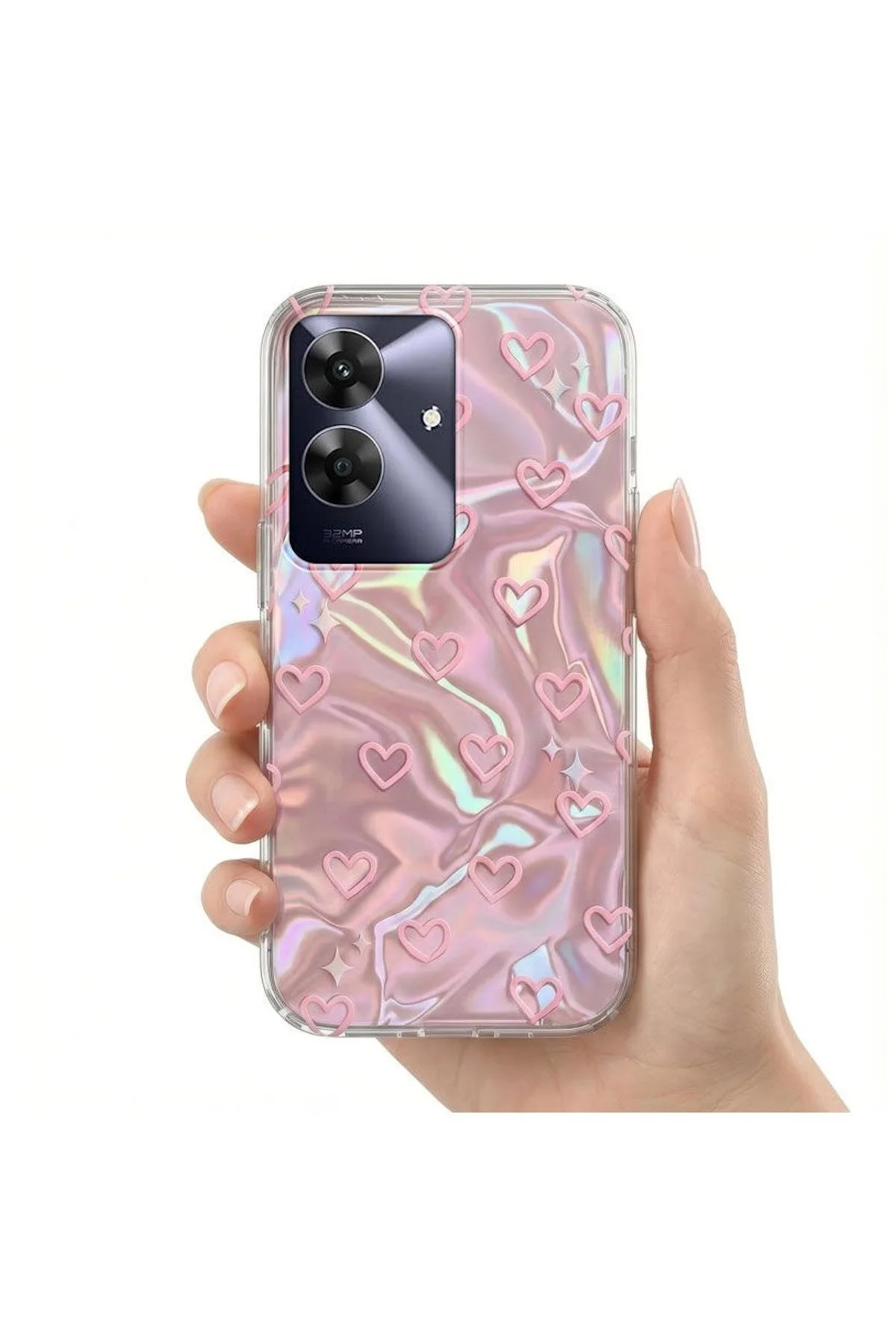 کاور و قاب سیلیکونی قلب صورتی ZEBANA سازگار با REALME NOTE 60 Zebana