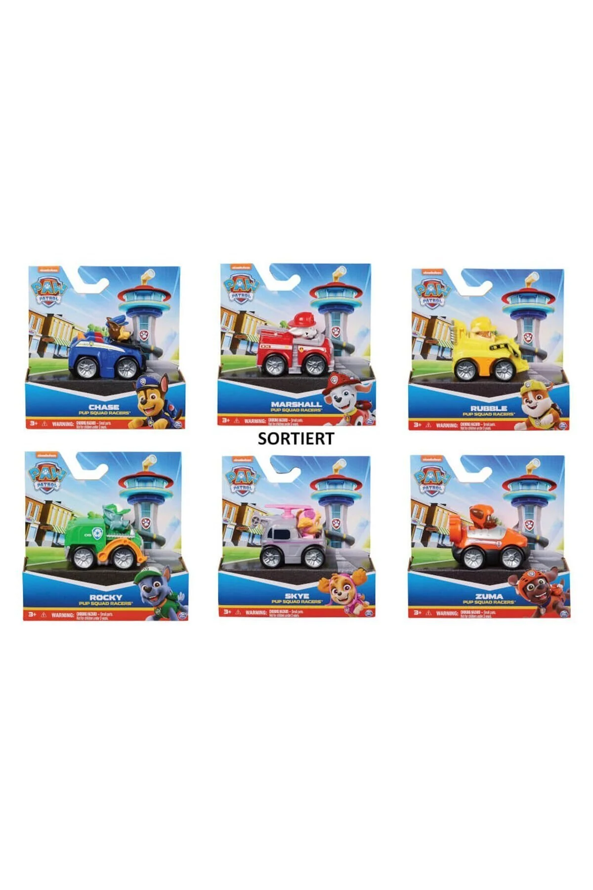 ماشین اسباب بازی SPM 6070433 PAW PATROL MINI PUP SQUAD انواع خودرو قیمت مشخص شده برای فروش تکی است. Spin Masters