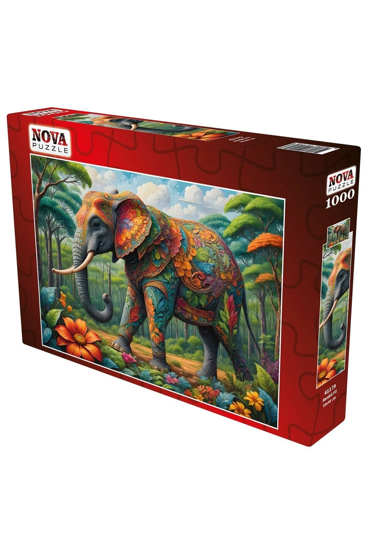 پازل 1000 تکه فیل رنگارنگ Nova Puzzle