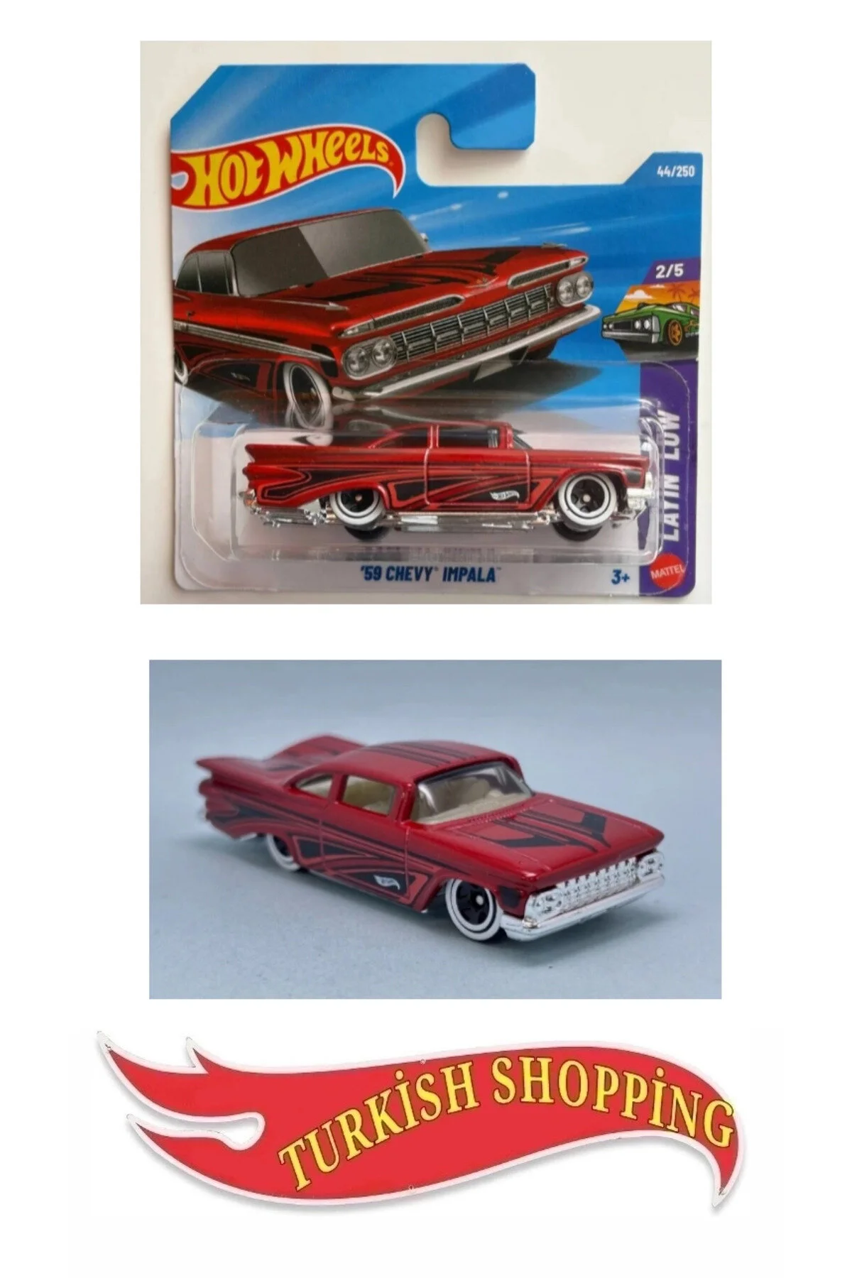 ماشین اسباب بازی 1:64 مقیاس 2026 کیس 59 CHEVY IMPALA HOT WHEELS