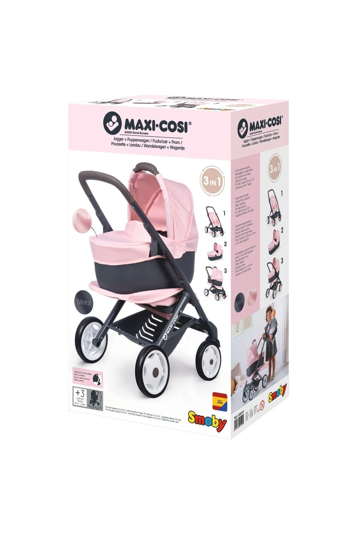 عروسک های اسباب بازی و لوازم جانبی کالسکه کودک MAXI COSI 3 IN 1 Smoby