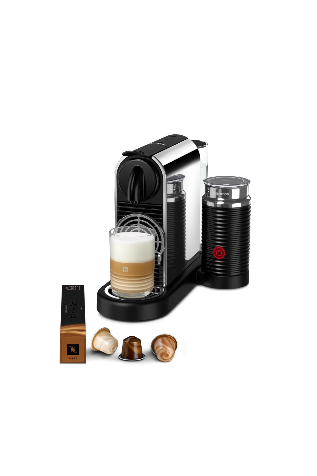 دستگاه اسپرسو و کاپوچینو قهوه ساز D145 CITIZ PLATINUM BUNDLE SPRESSO, TITAN + MILK FROTHER اورجینال Nespresso