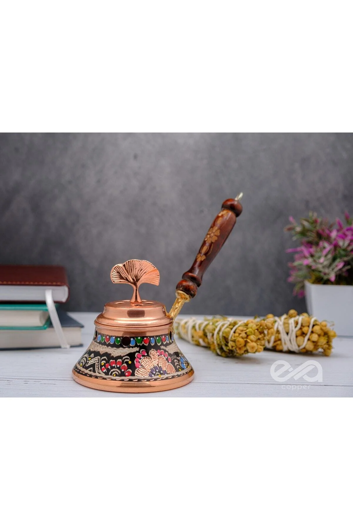 عود و اسانس‌سوز سبز مسی تجارت تزئینی برای دست ساز مسک  ERİZA
