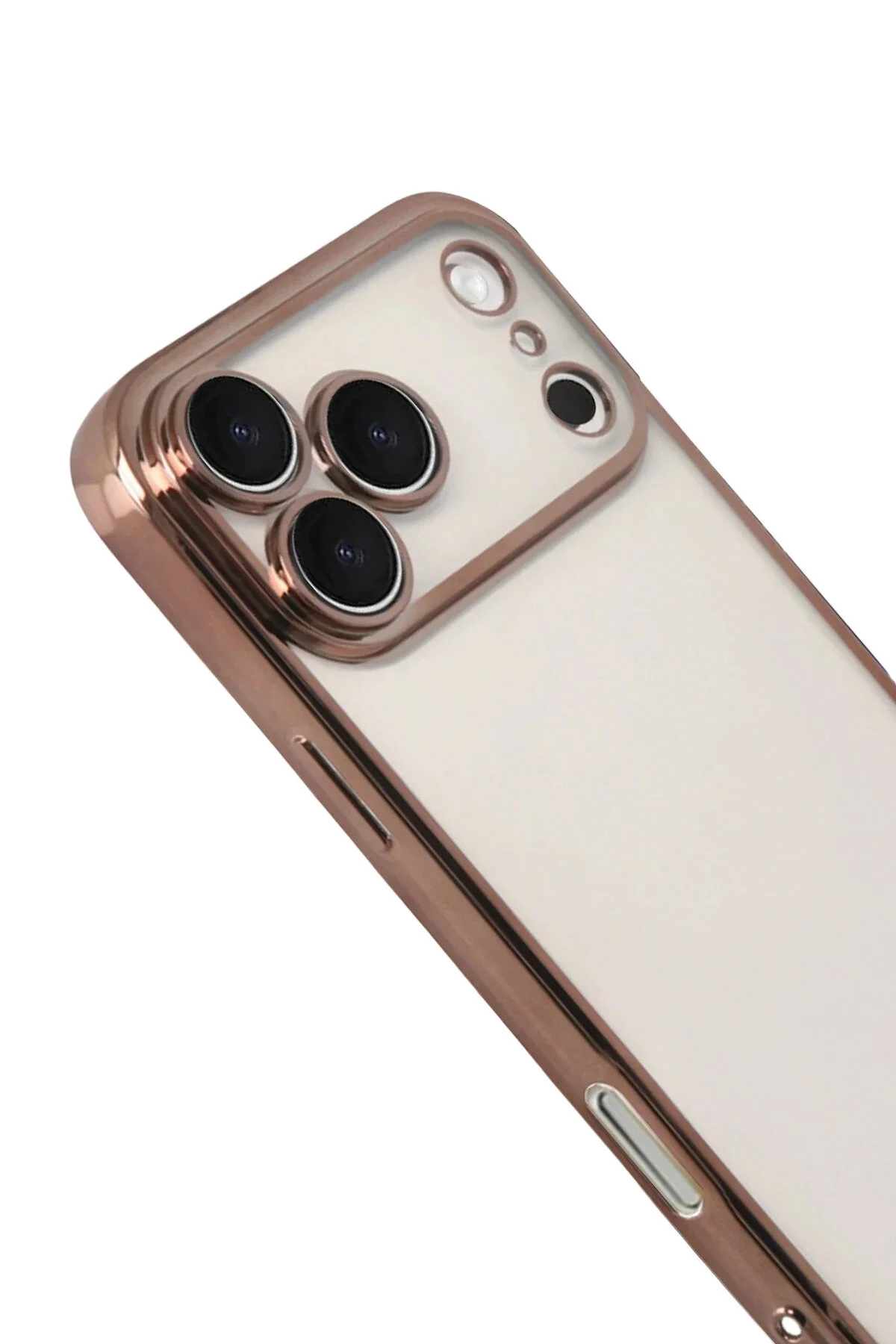 کاور و قاب سیلیکونی شفاف LZR IPHONE 17 PRO MAX با محافظ لنز لبه رنگی NewFace