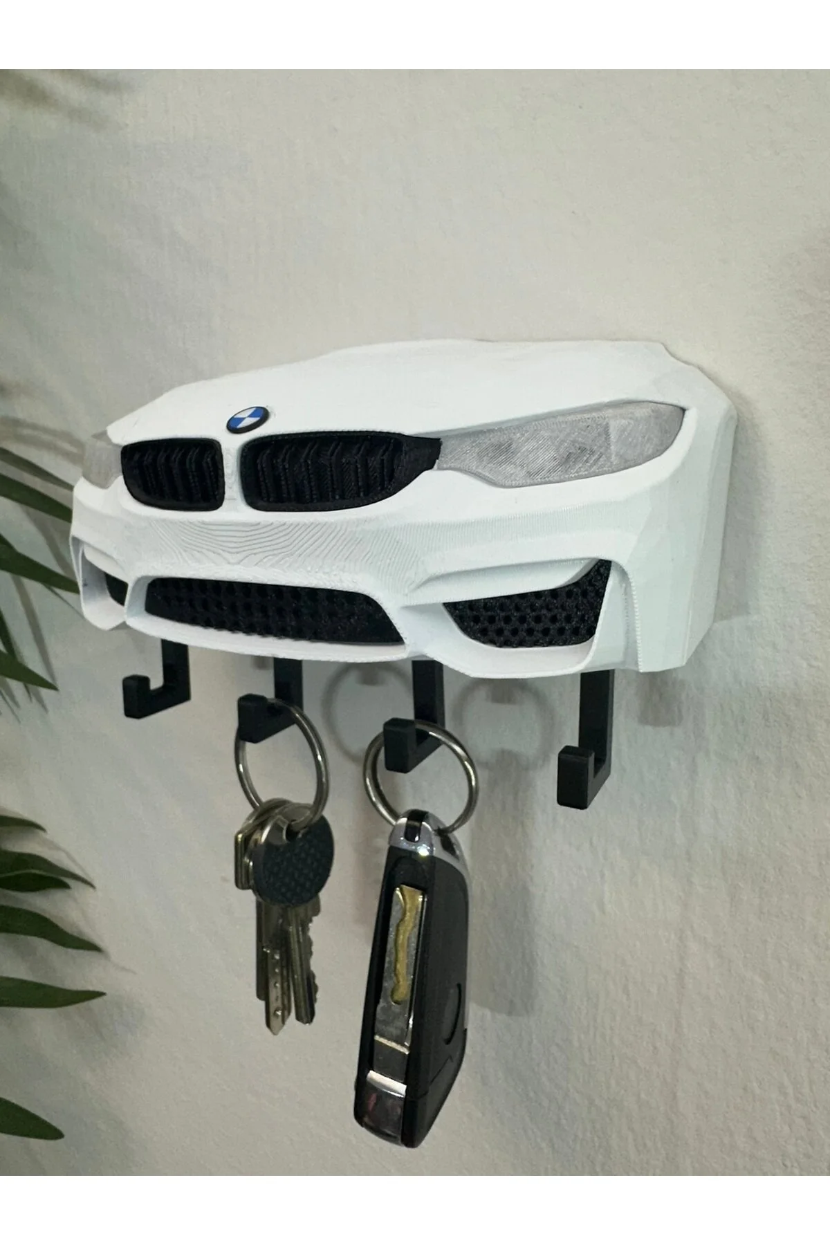 جلیقه کلید پرینت سه بعدی تزئینی BMW M3 F30 مدل جلو جا کلیدی طراحی شده رنگ سفید Butik