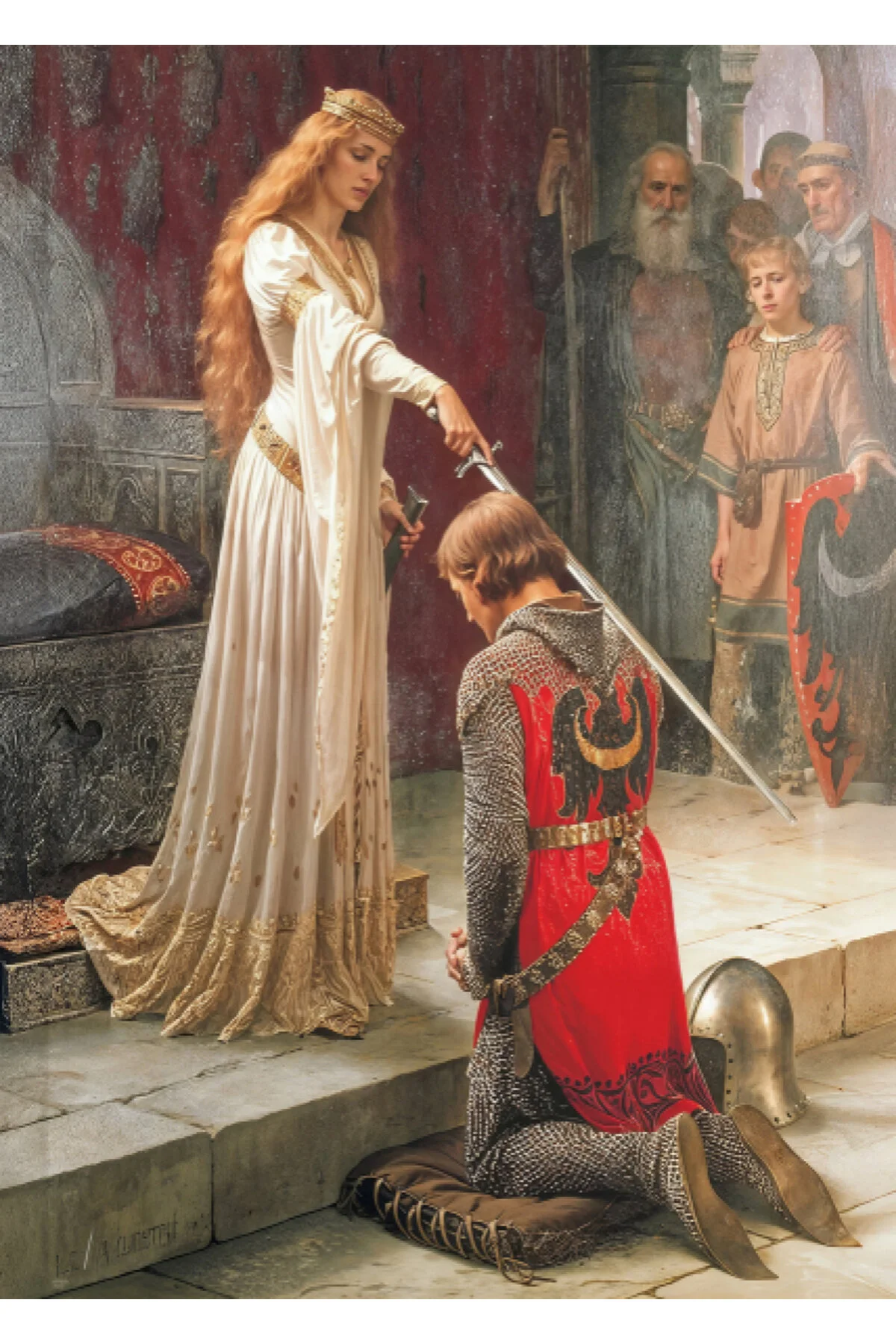 پازل THE ACCOLADE BETRAYAL OF KING ARTHUR 1000 PIECE WOODEN MDF اره منبت کاری مویی پازلی begovart