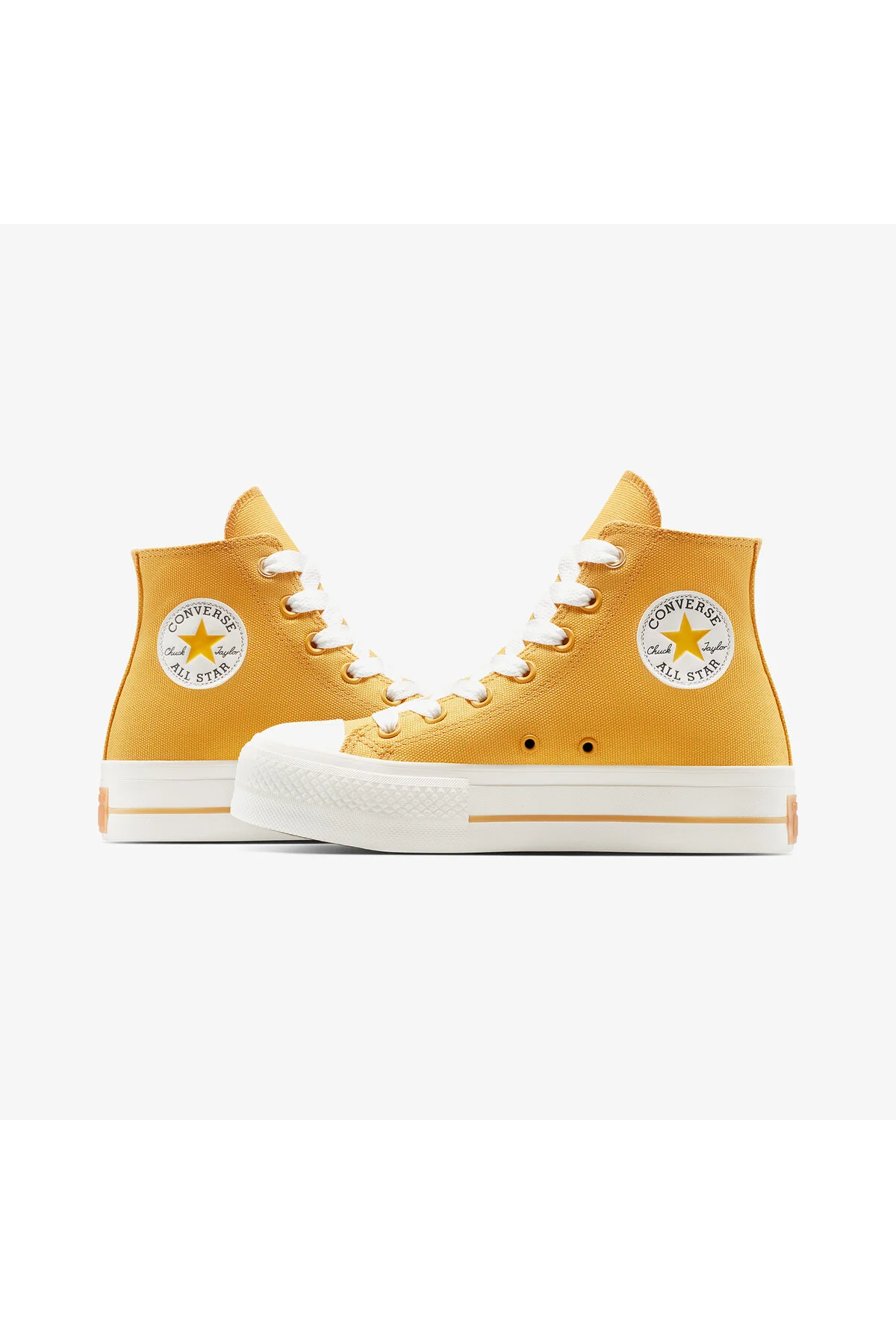اسنیکر کفش کتانی زرد یونیسکس پلتفرم بالابر همه ستاره چاک تیلور کانورس Converse