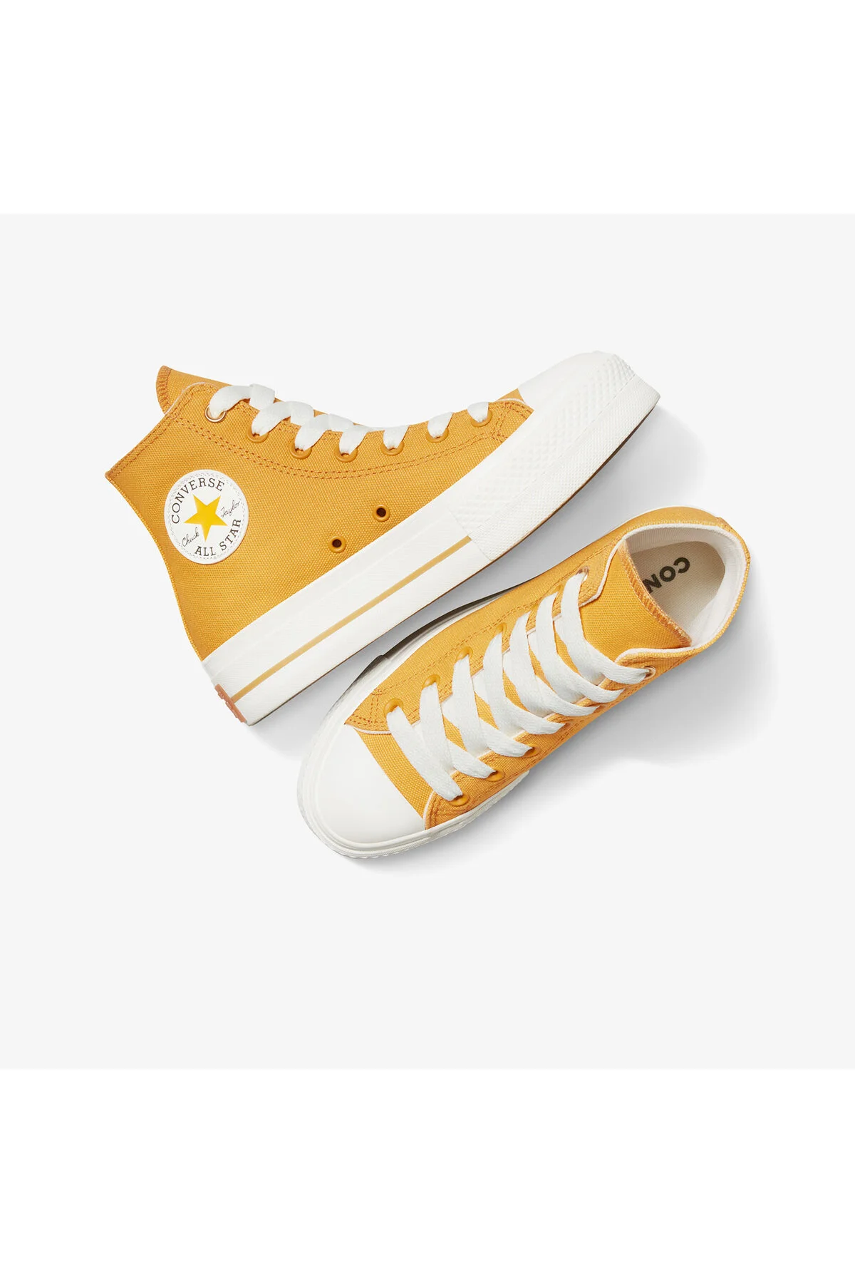 اسنیکر کفش کتانی زرد یونیسکس پلتفرم بالابر همه ستاره چاک تیلور کانورس Converse