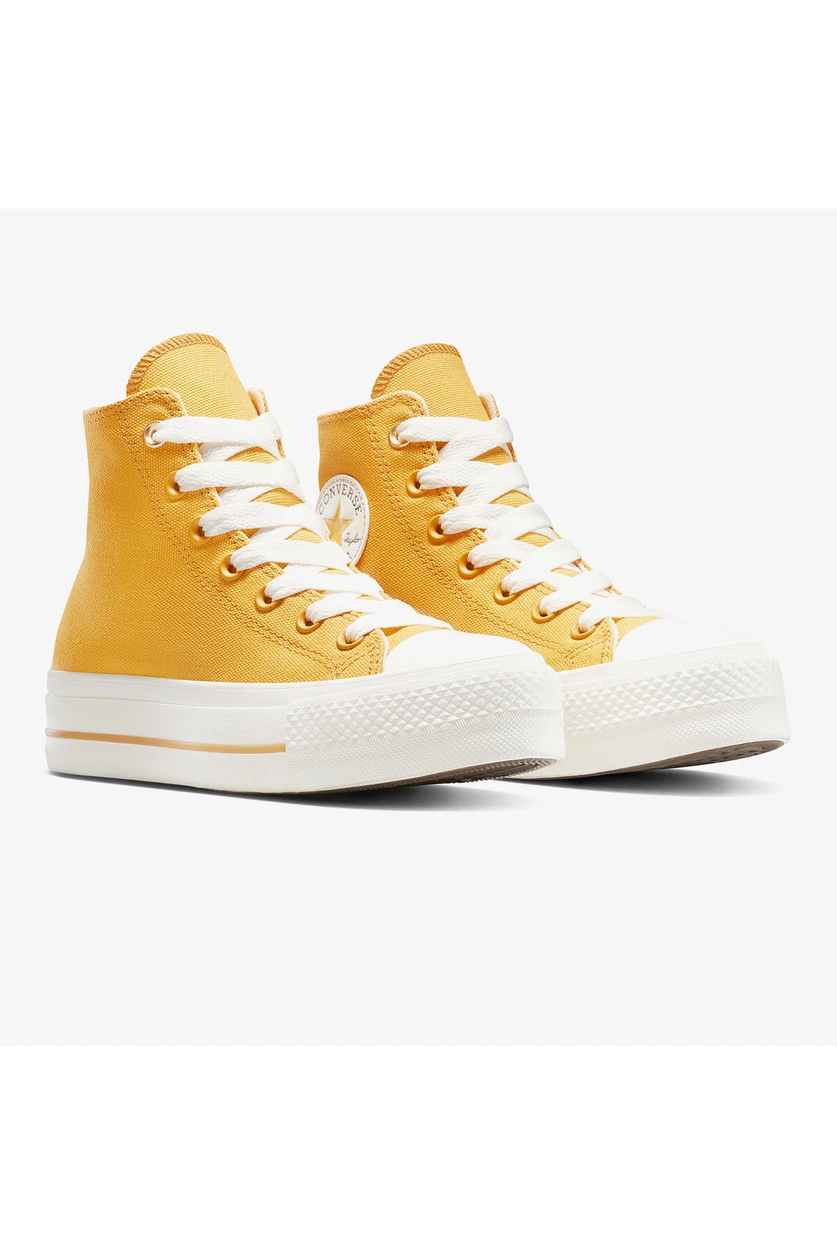 اسنیکر کفش کتانی زرد یونیسکس پلتفرم بالابر همه ستاره چاک تیلور کانورس Converse