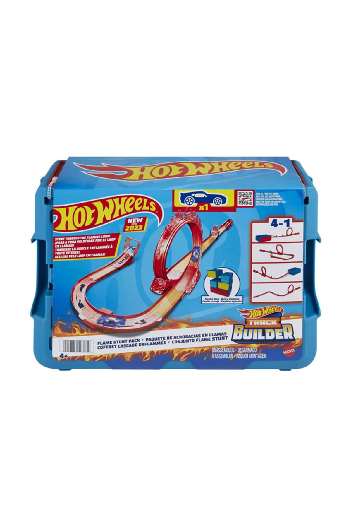ست بازی مجموعه شیرین کاری با مضمون TRACK BUILDER FLAME از ترکیه HOT WHEELS