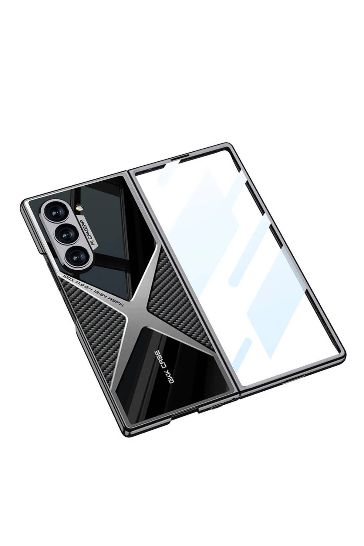 کاور و قاب GALAXY Z FOLD 6 CASE دوربین فوق العاده نازک محافظ رایانه شخصی + سطح پشتی کربنی X PRO جلد مشکی Netzy