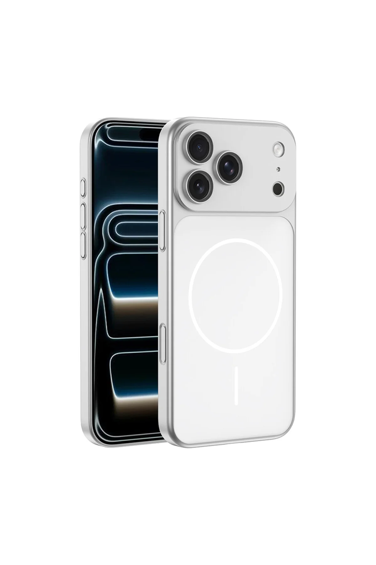 کاور و قاب محافظ آیفون 17 پرو M SAFE CHARGING FEATURED SPARK COVER با دوربین نقره ای ZenithWorks