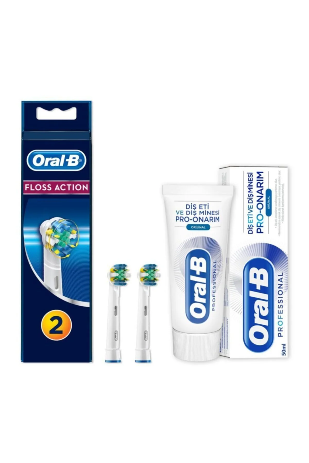 مسواک شارژی عمل نخ جایگزینی جایگزین مس 2 قطعه + 50 میلی لیتر خمیردندان اورال بی Oral-B