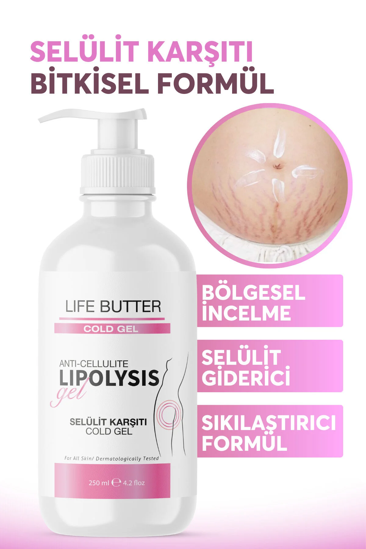 کرم ترک پوستی سینه هیپ شکم رفع کشش سفت کننده استرچ مارک لیپولیز لاغری منطقه ای Life Butter