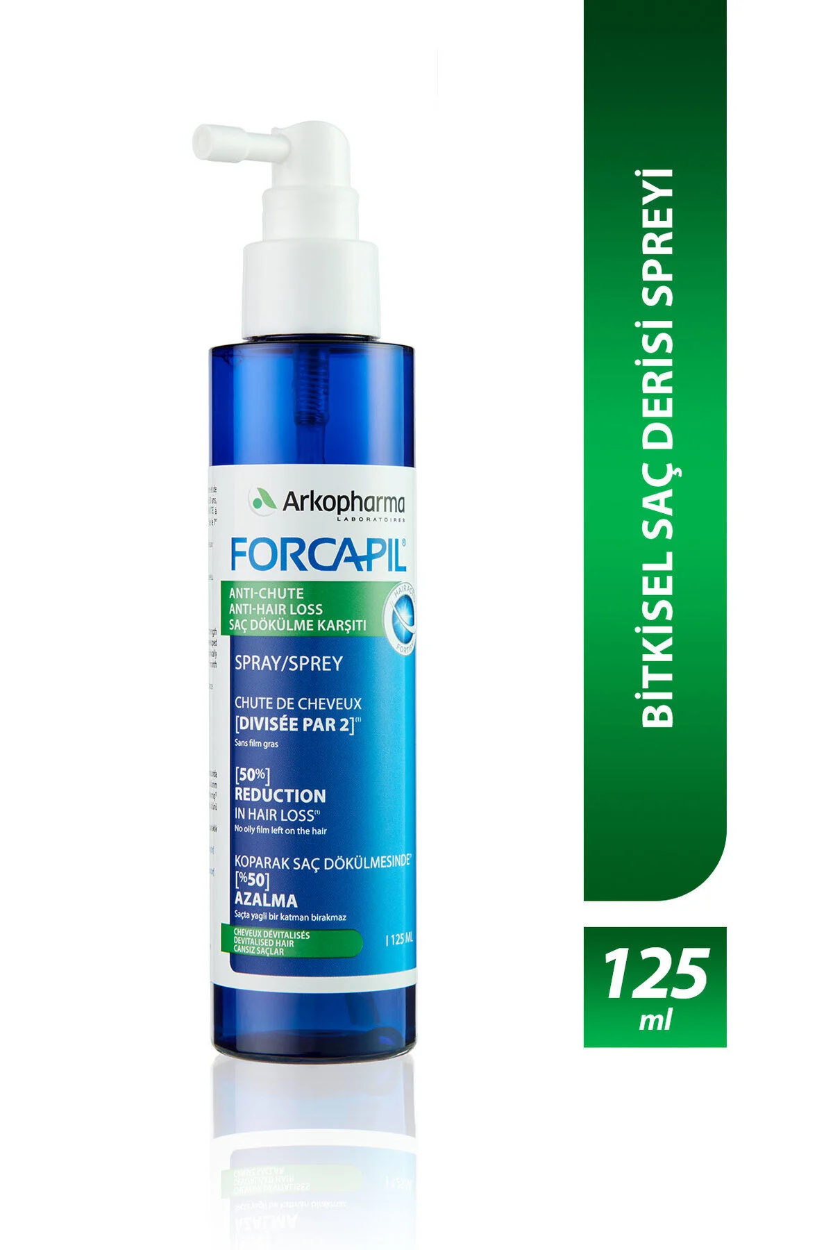 سرم و روغن مو مردانه زنانه اسپری ریزش ضد آب FORCAPIL® موی گیاهی در برابر 125 میل Arkopharma