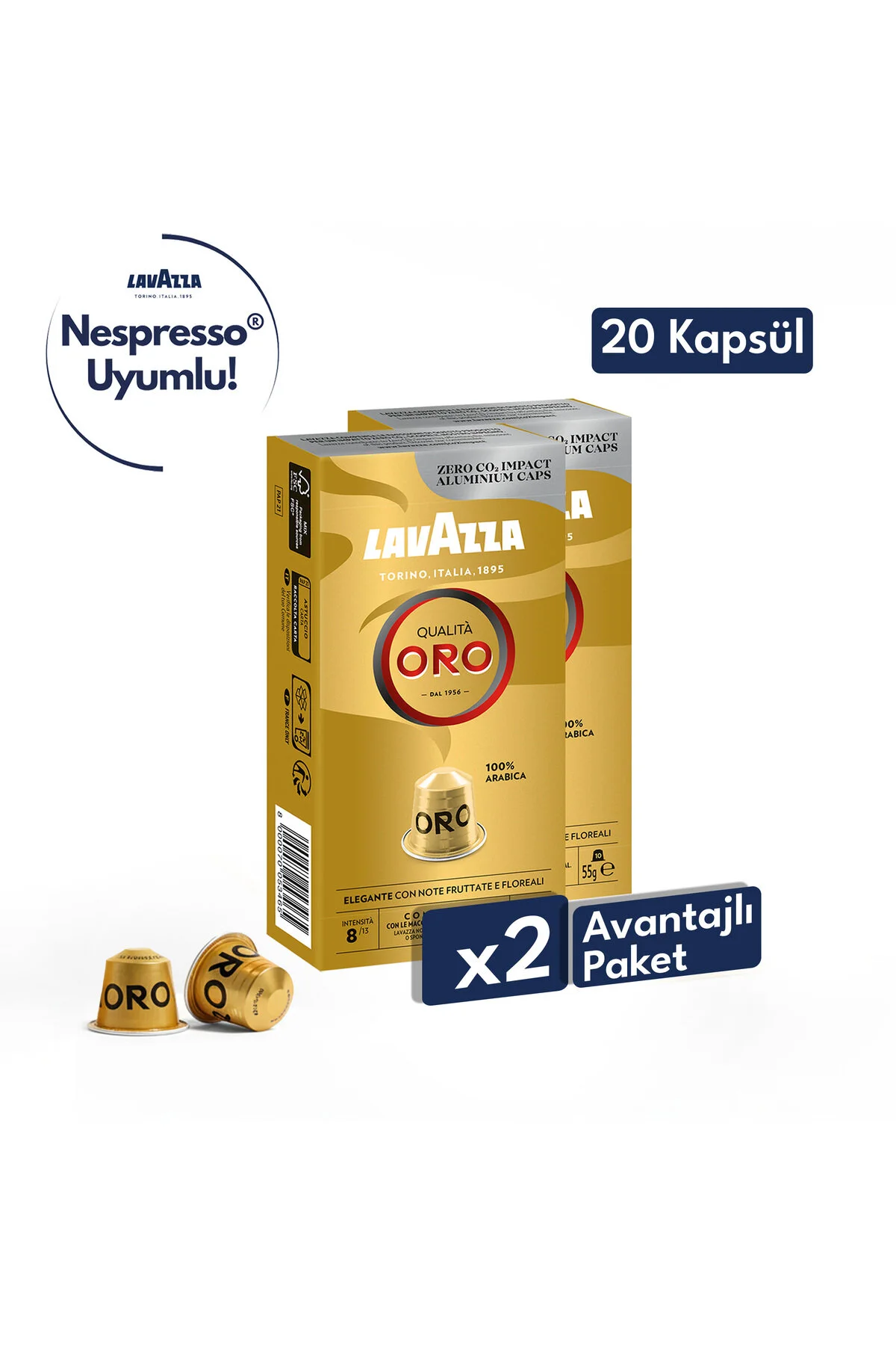 کپسول قهوه QUALITÀ ORO 55GR آلومینیومی سازگار X2 LavAzza