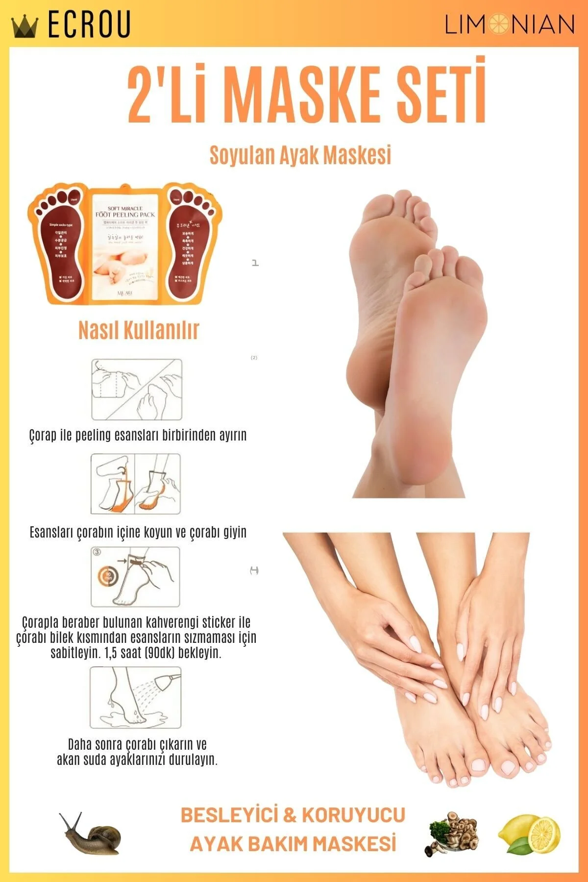 ماسک پا مدل Miracle Foot Peeling Pack با بسته 2 عددی Mjcare