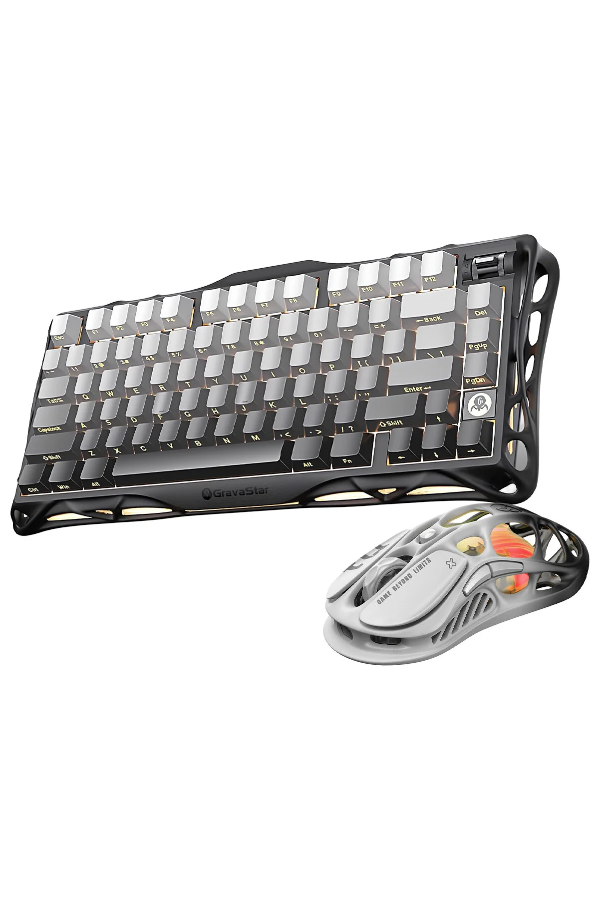 ست کیبورد و ماوس مخصوص بازی MERCURY K1+M1 PRO WIRELESS RGB LIGHT QUANKE Q صفحه کلید مجموعه نوری Gravastar