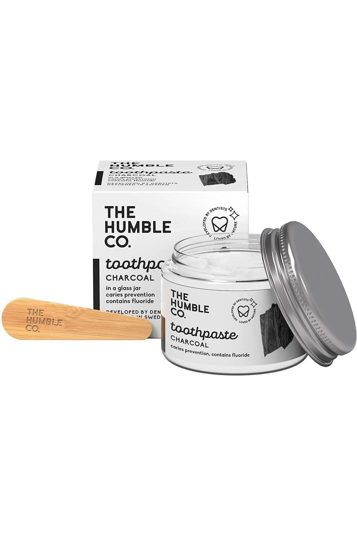 خمیردندان برند: خمیر دندان HUMBLE JAR ADULT CHARCOAL 50 ML دسته: مسواک دستی اورجینال Humble Brush