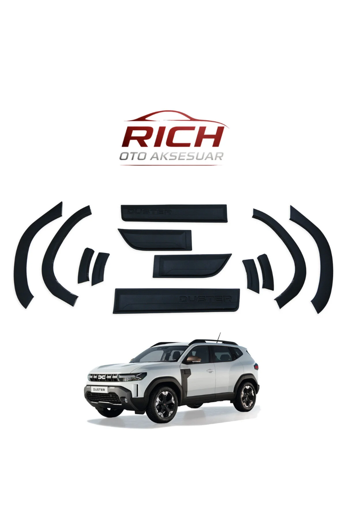 لوازم یدکی خودرو DACIA DUSTER 2018+ 12 PIECE DODIK محافظ درب و گلگیر ABS Rich oto