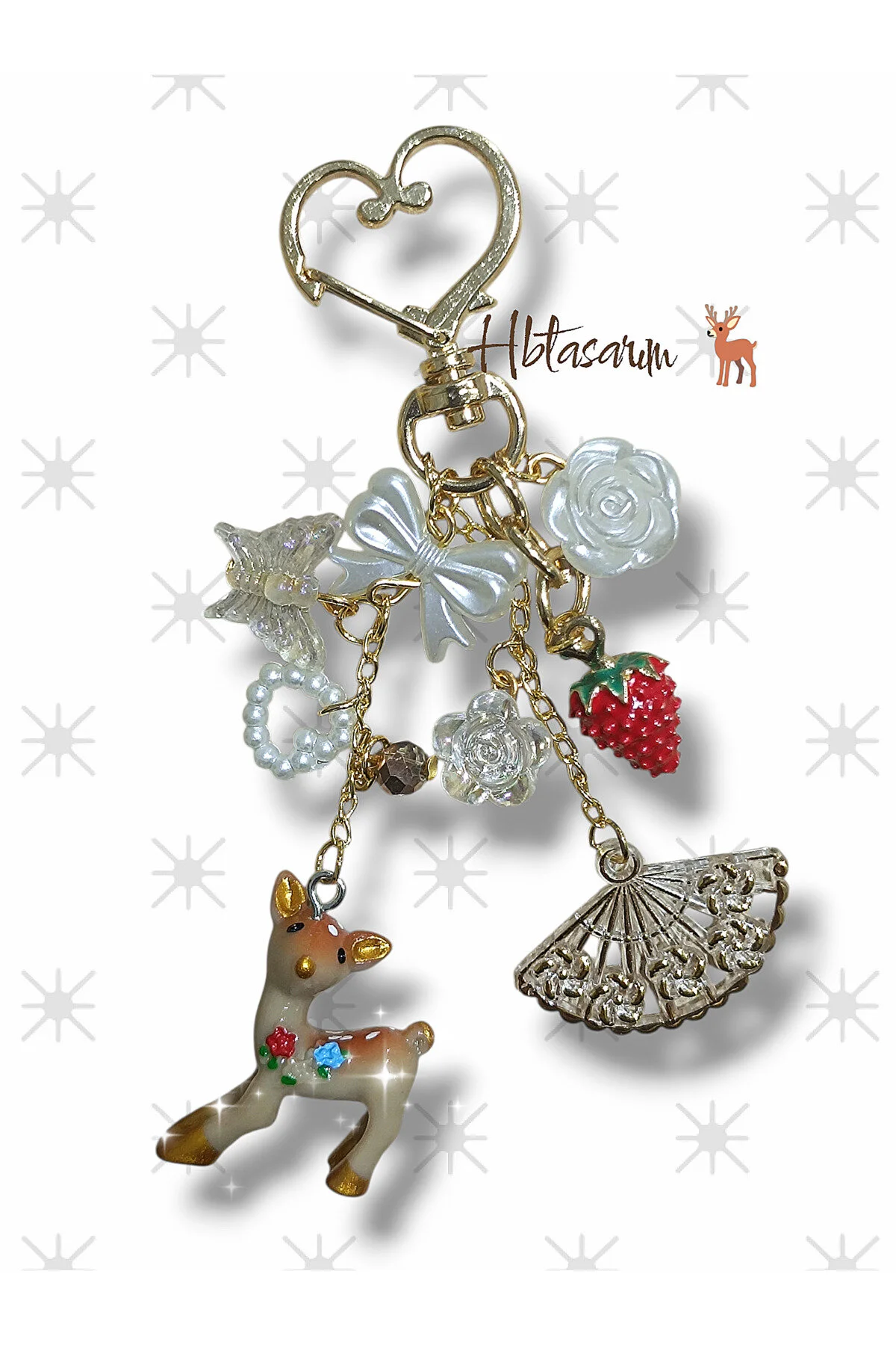 جلیقه کلید جاکلیدی آهو🦌🎄بند گوشی جذاب اورجینال hbtasarim