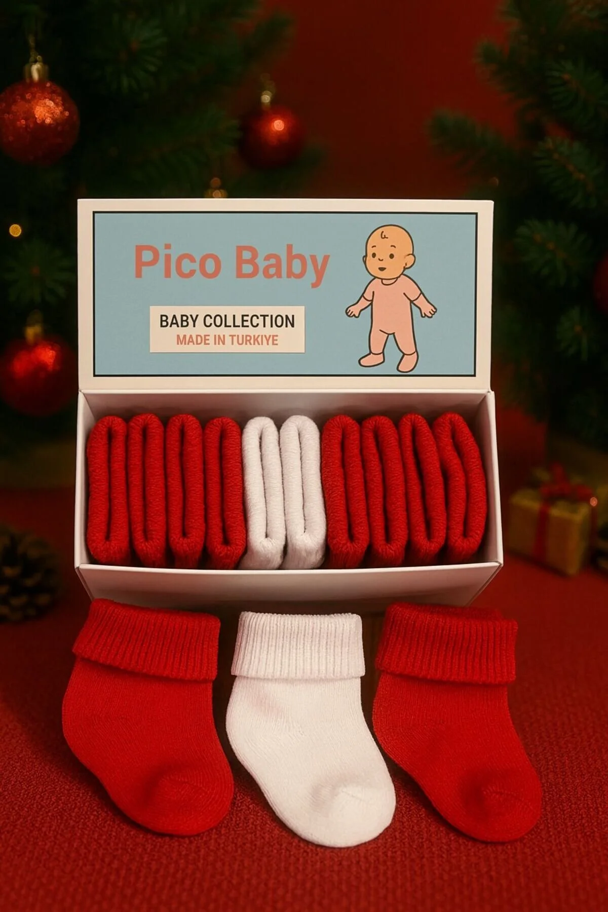 جوراب پنبه ارگانیک یونیسکس 5 تکه نوزاد و ممتاز Pico Baby