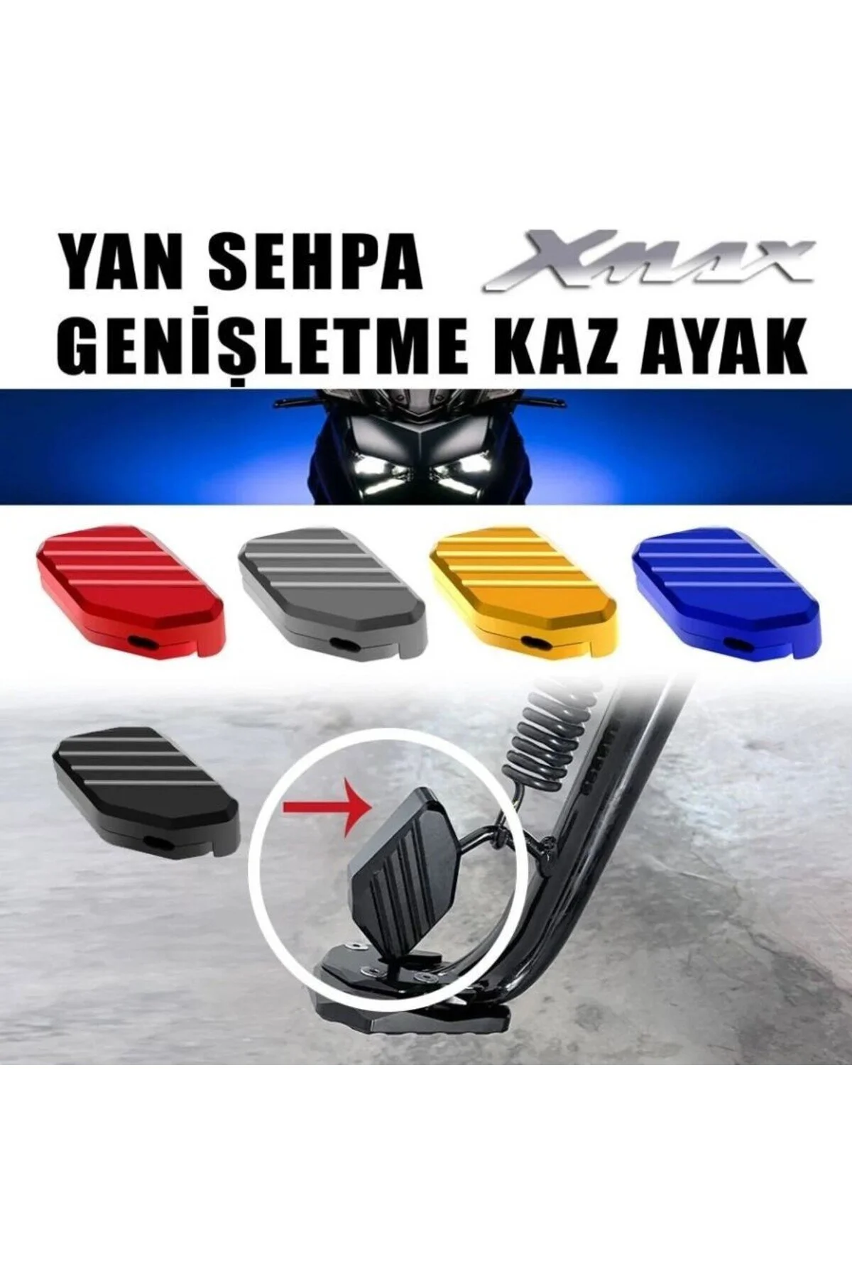 کیفیت بالا و کاربردی برای موتورسیکلت: پایه جانبی Nmax Xmax 2018-2024 با طراحی CNC و رنگ آبی YSGMOTOPARTS