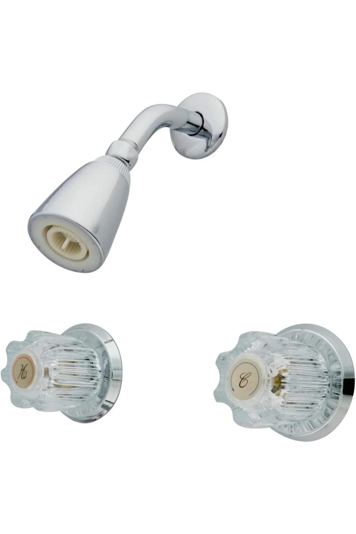 سیستم دوش دستگیره اکریلیک دوقلو KB141SO فقط وان و شیر کروم پولیش شده 20 سانتی متری مرکز 1211 BRF
