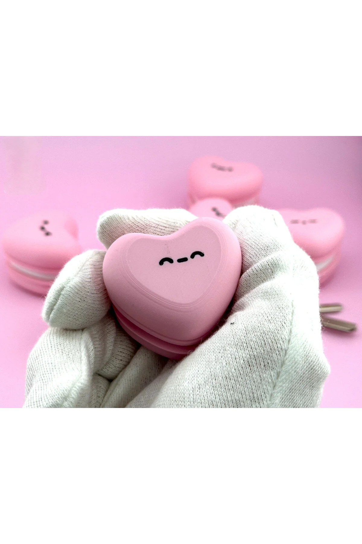 جلیقه کلید جاکلیدی کلیک کننده فیجت سوئیچ مکانیکی ماکارون قلب صورتی | روی STRESS TOY کنید Hediyem Senin İçin