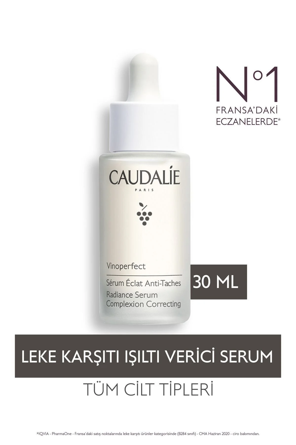 Caudalie سرم Vinoperfect ضد لک و روشن کننده پوست 30میل