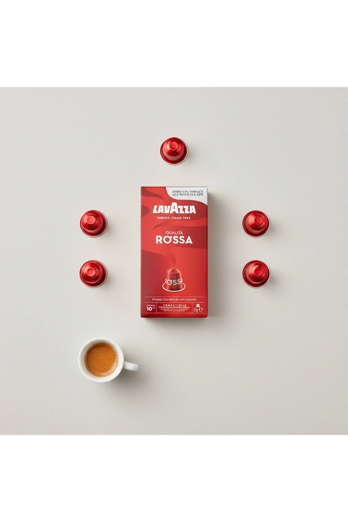 کپسول قهوه QUALITÀ ROSSA 57GR NESPRESSO® آلومینیومی سازگار X4 LavAzza