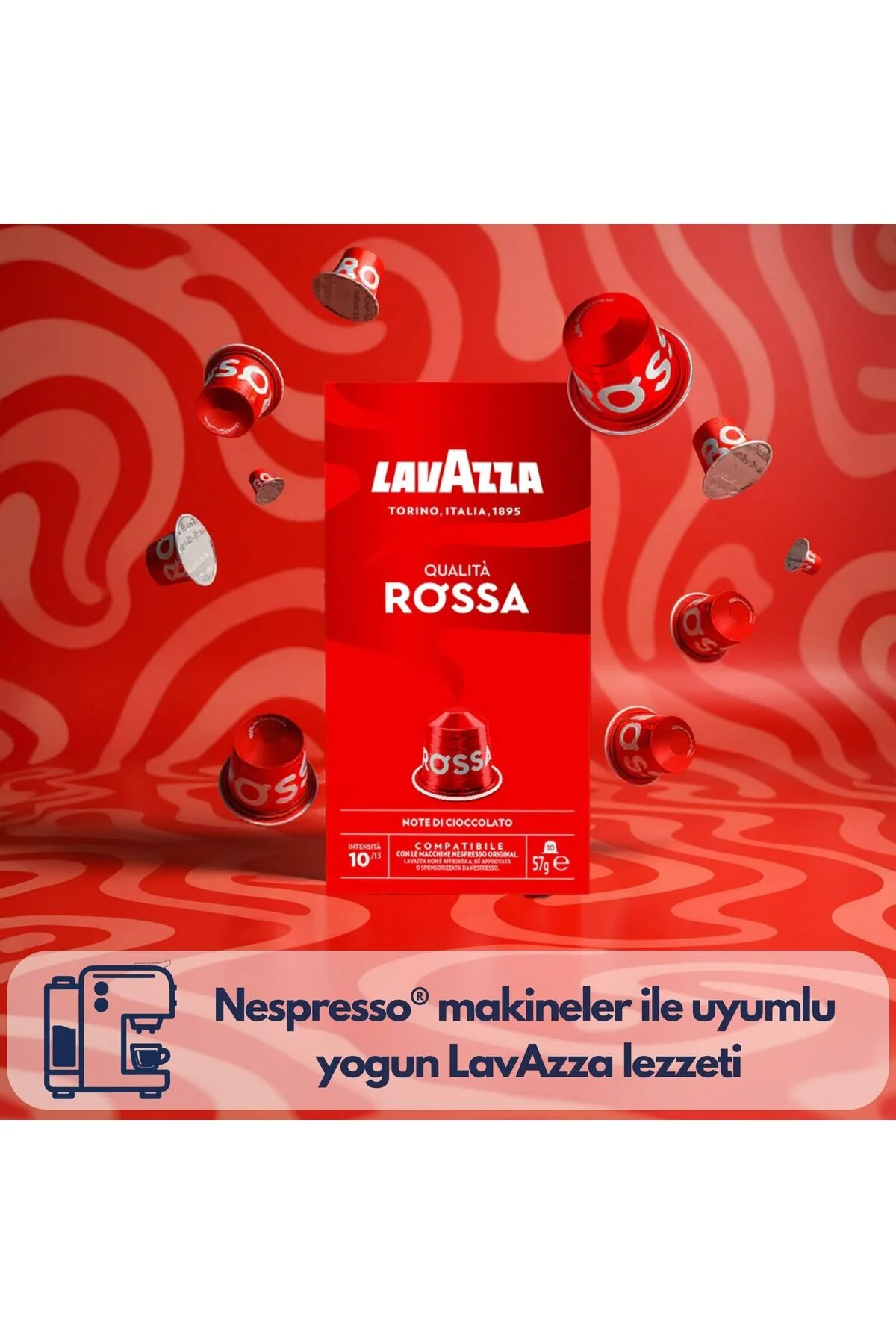 کپسول قهوه QUALITÀ ROSSA 57GR NESPRESSO® آلومینیومی سازگار X4 LavAzza