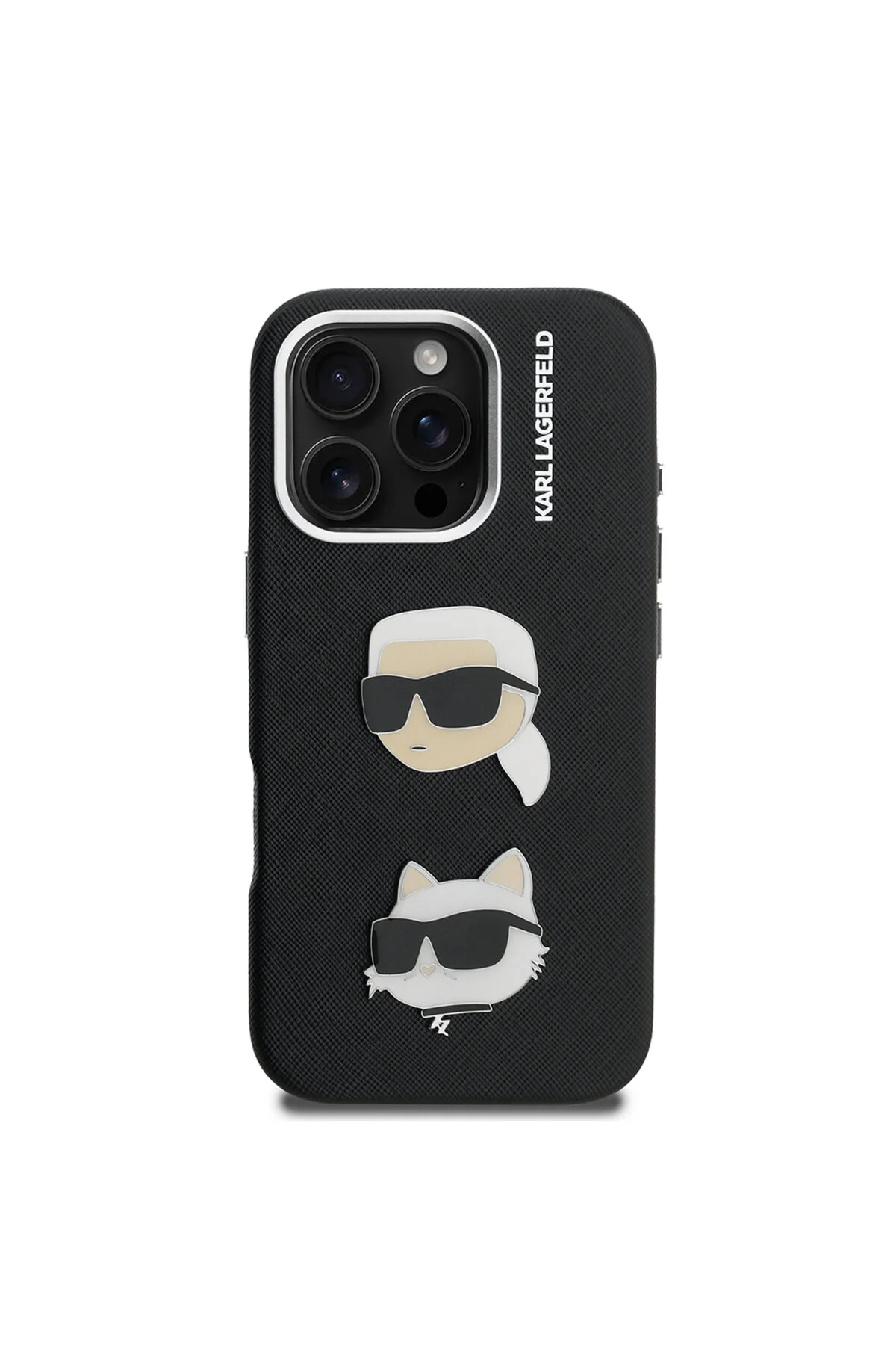 کاور و قاب سازگار با IPHONE 16 PRO MAX KARL LAGERFELD دارای مجوز K&amp;C HEADS PIN COVER مشکی Karl Lagerfeld