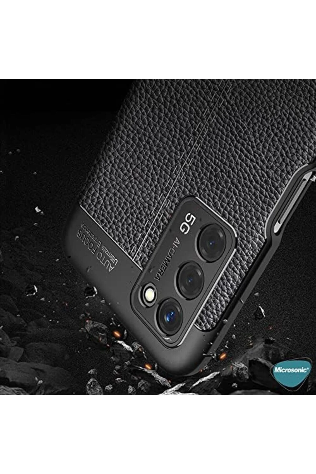 کاور و قاب BFSX برای OPPO A55 5G چرم سیلیکونی مشکی قالب سازگار با STORSELLM 11 BRF