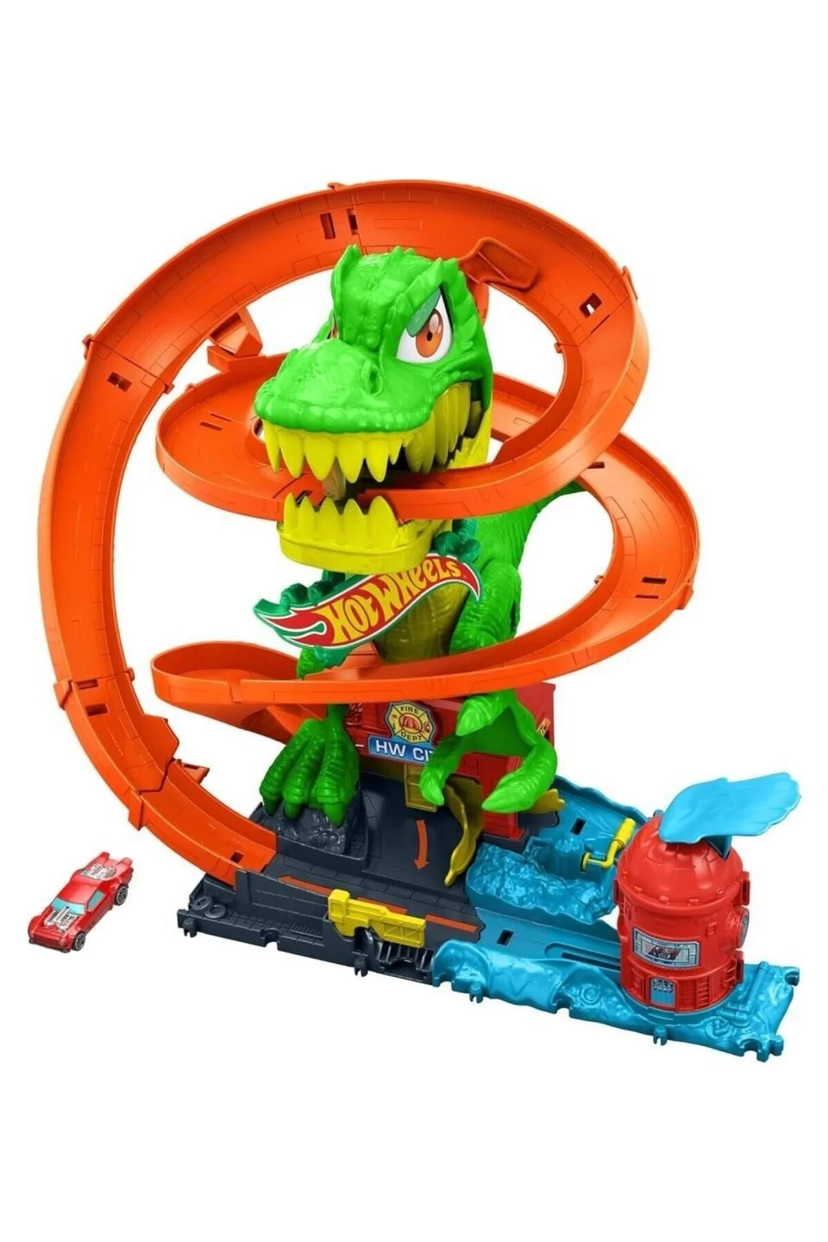 اسباب بازی های فیگور دیگر مجموعه T REX و FIRE STATION TOY HOT WHEELS