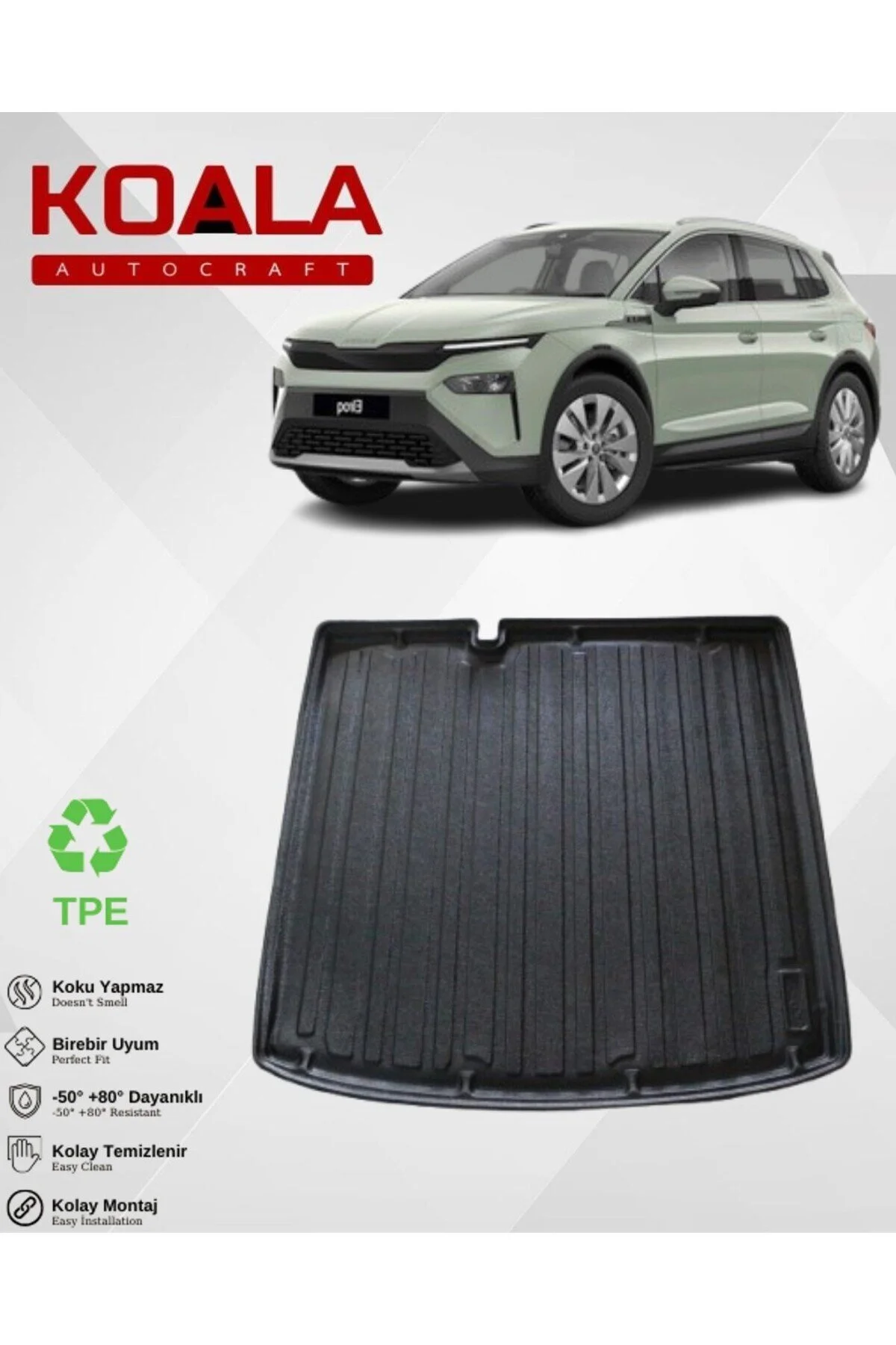 کفپوش صندوق خودرو سازگار با SKODA ELROQ 2025 به بعد محفظه چمدان مخصوص KoalaOtoTekstil
