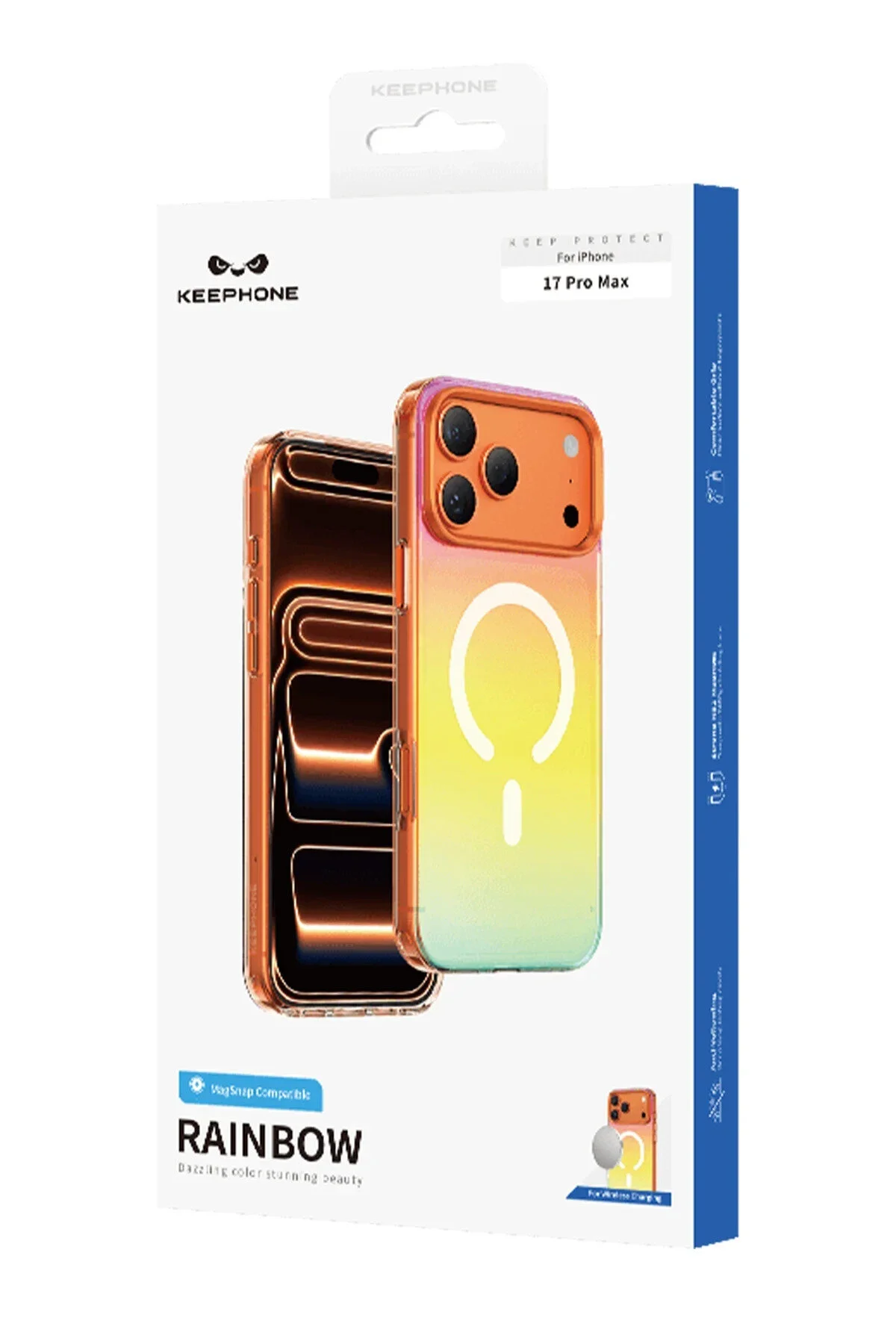 کاور و قاب محافظ رنگین کمان MAGSAFE برای IPHONE 17 PRO MAX CASE SHIMMERING KeepHone