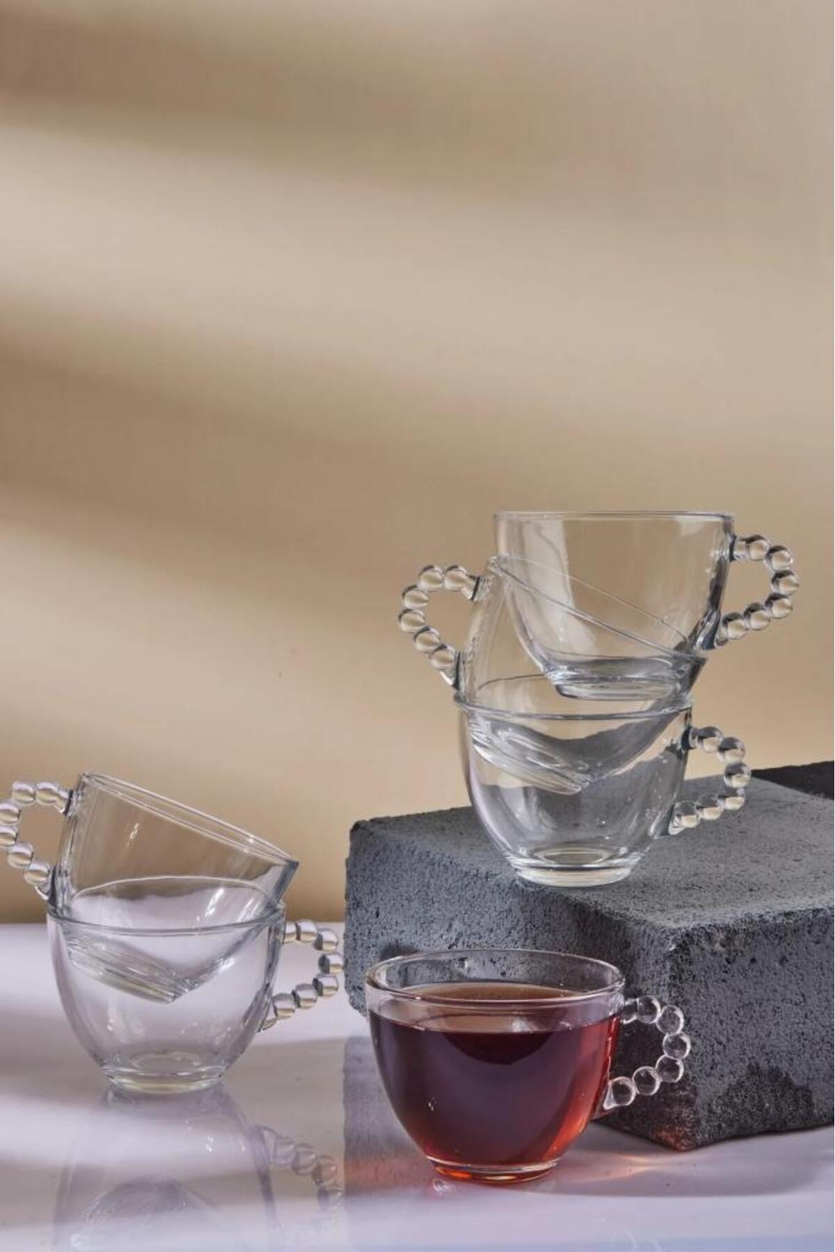 فنجان چای سفید سرویس خوری 6 تکه مهره دار Girona با دسته بدون بشقاب Perotti - Perotti - پروتی - فنجان چای