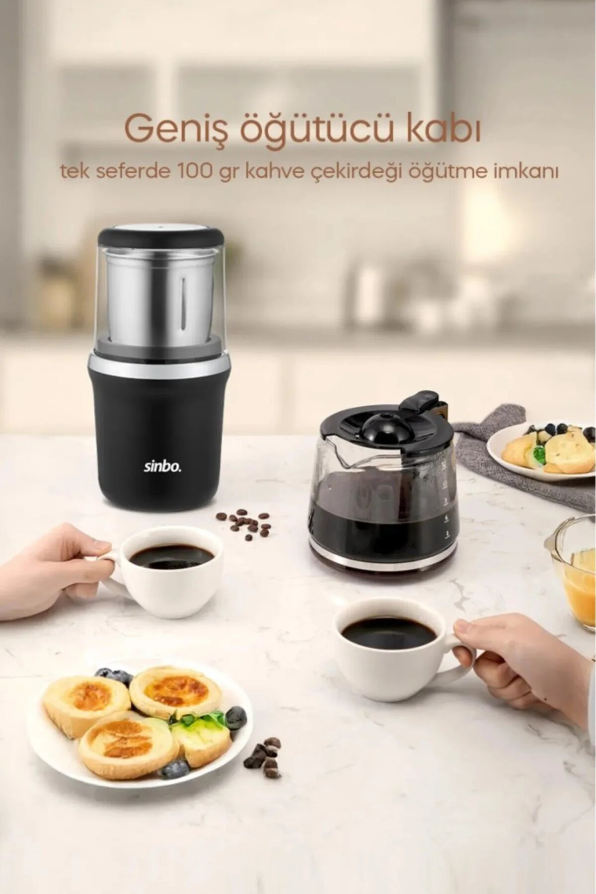 آسیاب قهوه و ادویه کروم سینبو – مدل SCM-2982