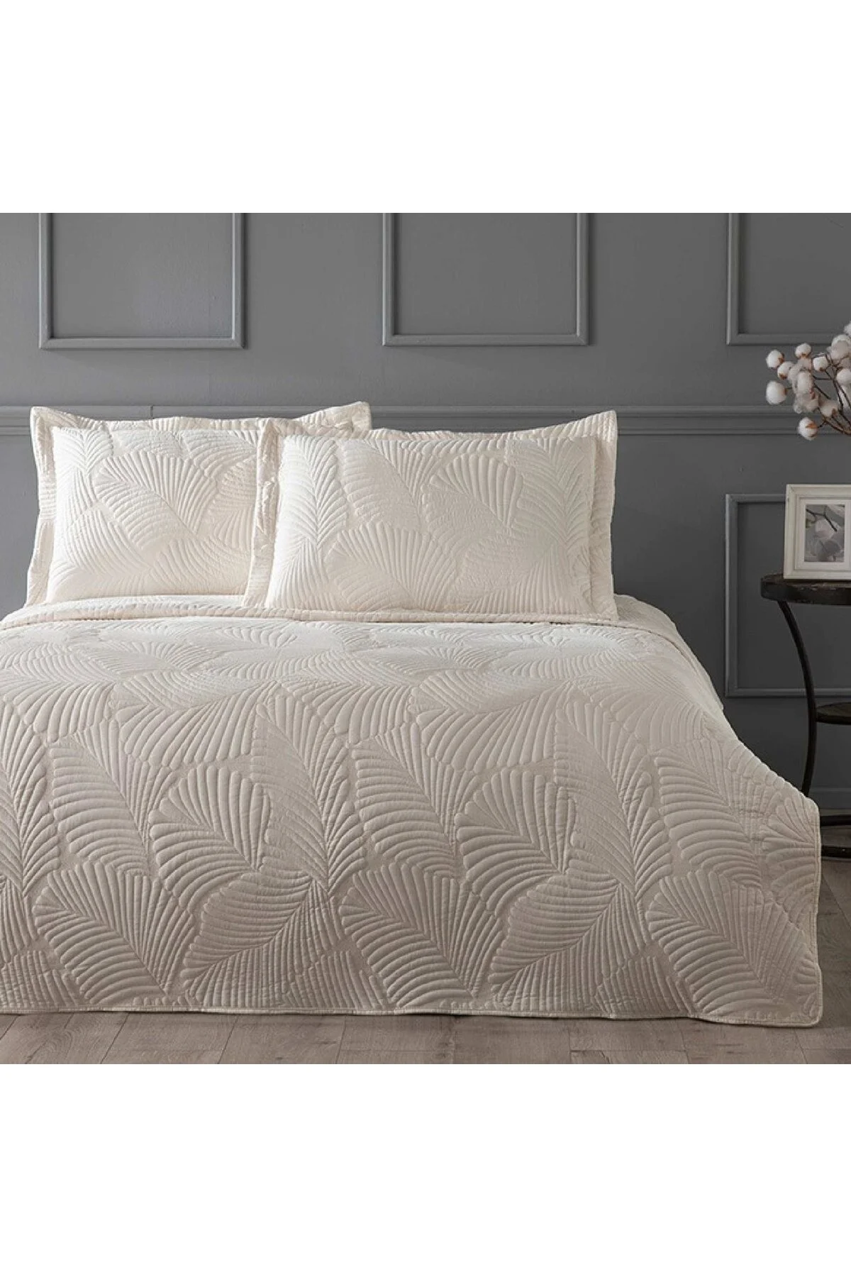 روتختی دو نفره ست Leaf Ecru Linens