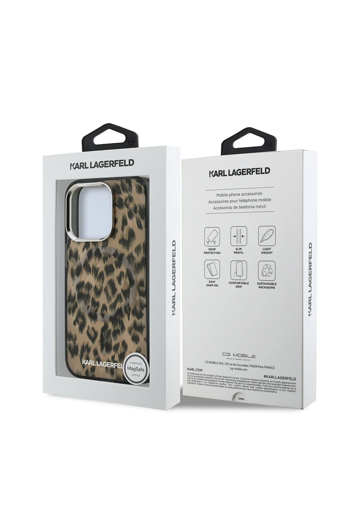کاور و قاب IPHONE 16 PRO MAX KARL LAGERFELD دارای مجوز IML LEOPARD PRINTED COVER قهوه ای Karl Lagerfeld