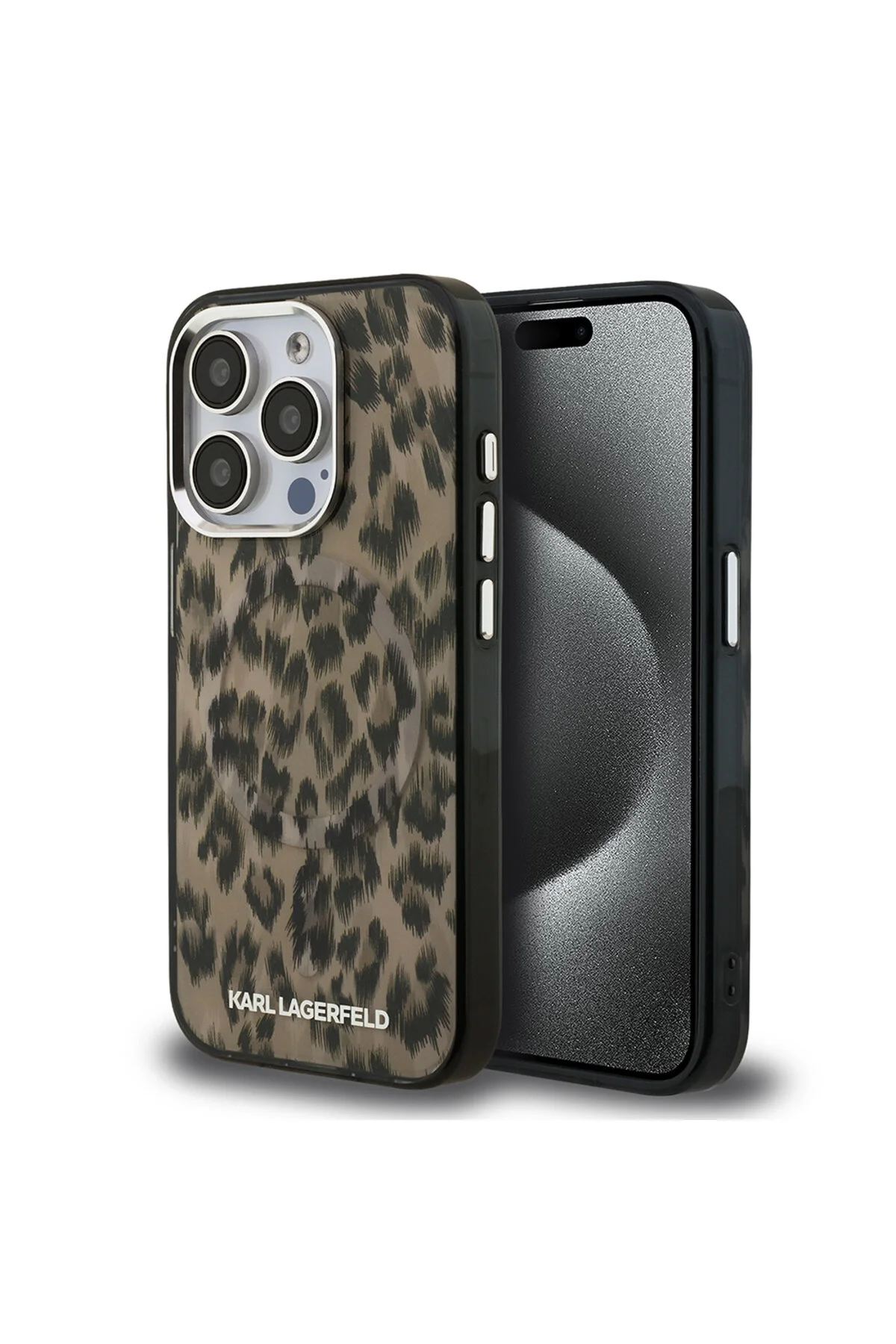 کاور و قاب IPHONE 16 PRO MAX KARL LAGERFELD دارای مجوز IML LEOPARD PRINTED COVER قهوه ای Karl Lagerfeld