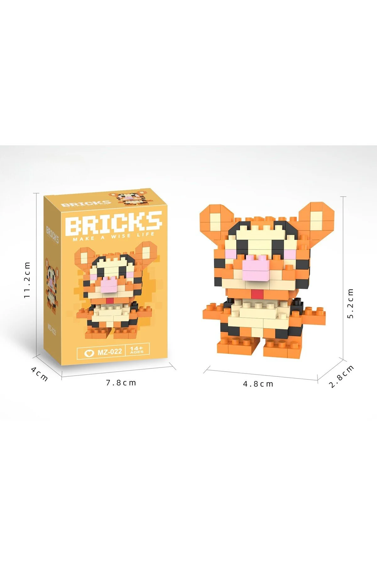 پازل سه بعدی BRICKS TIGGER MINI CUTE FIGUR مجموعه های سرگرم کننده سرگرمی + HEY GİDİ GİFT