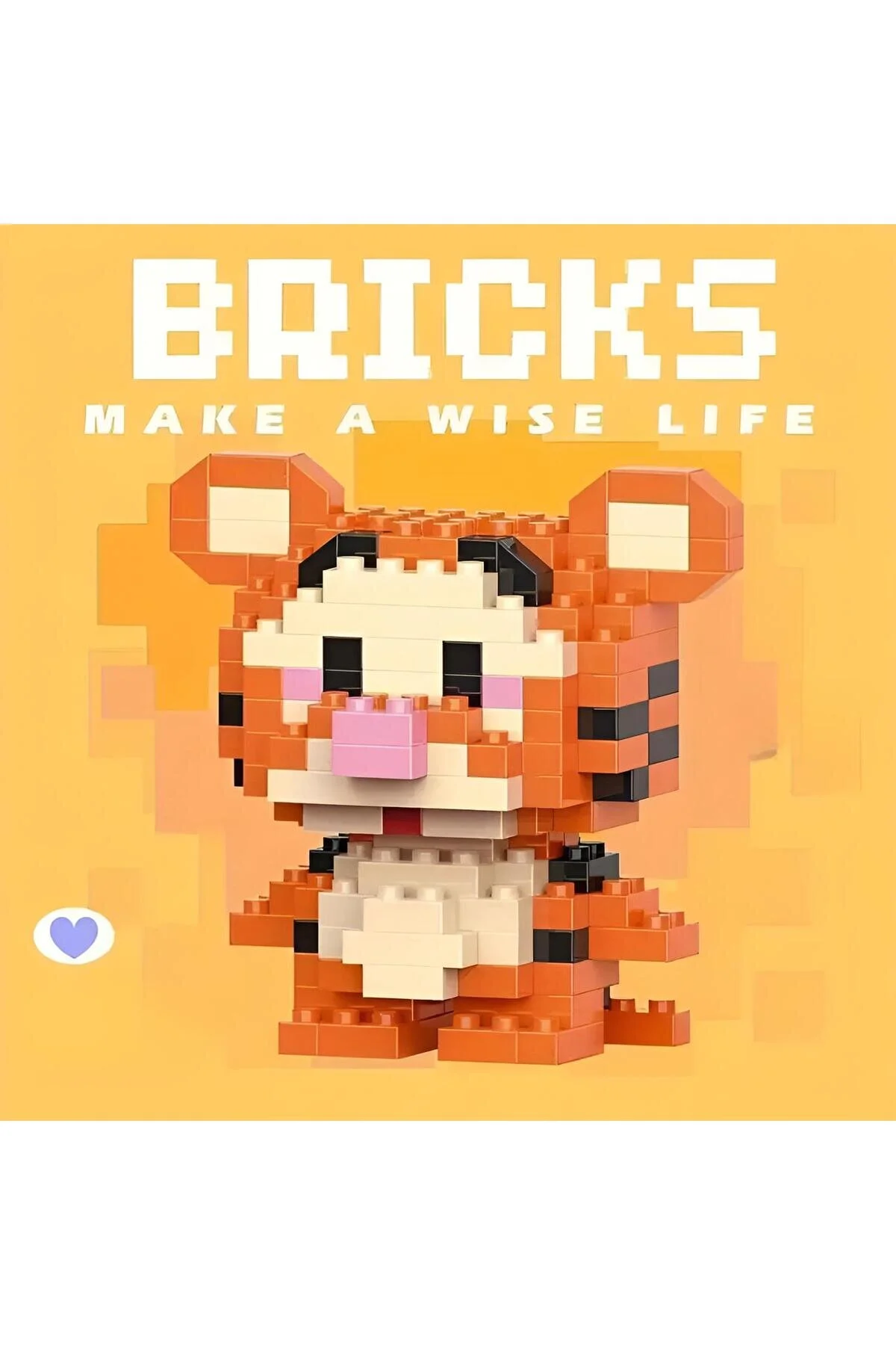 پازل سه بعدی BRICKS TIGGER MINI CUTE FIGUR مجموعه های سرگرم کننده سرگرمی + HEY GİDİ GİFT