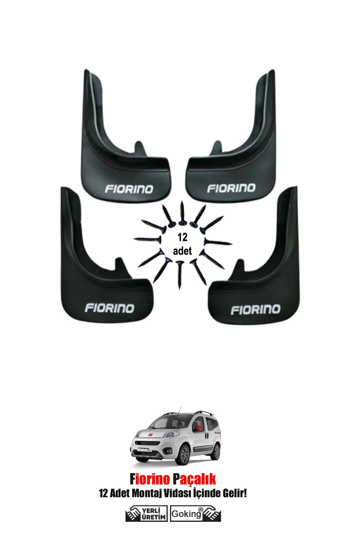 گل پخش کن خودرو ست فلپ گلی فیات فیورینو 4 تایی که روی آن نوشته شده کاور گرد و غبار گلگیر لای NEFİİİZZ