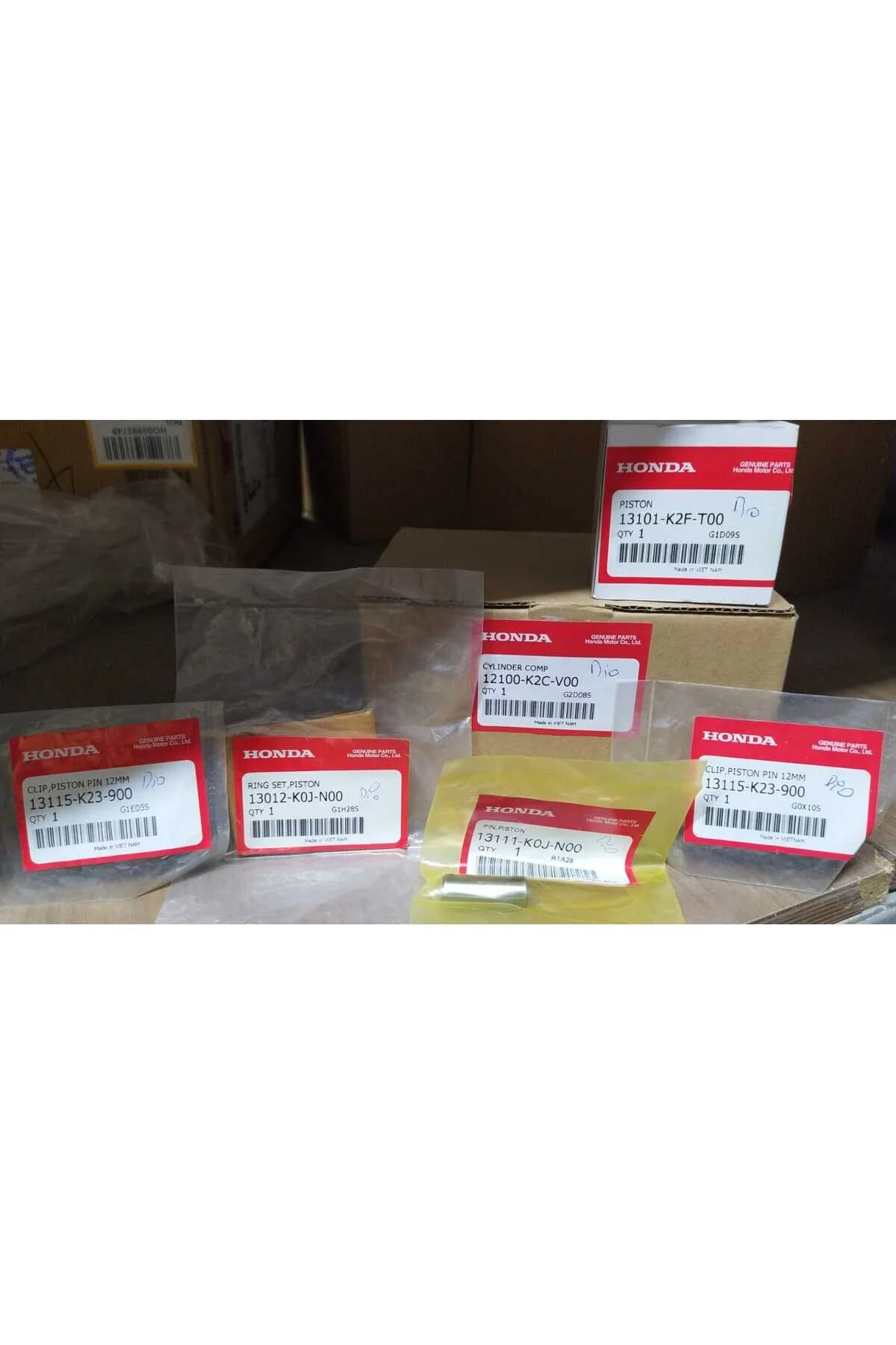 لوازم یدکی موتورسیکلت مجموعه سیلندر پیستون دیو 12100 K2C V00 Honda