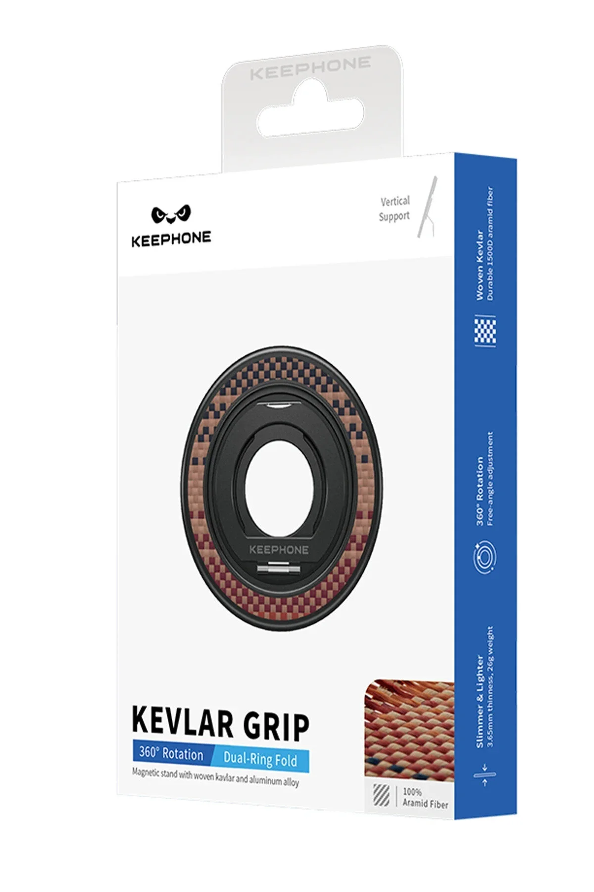 کاور و قاب حلقه نگهدارنده تلفن مغناطیسی 360 KEVLAR KeepHone