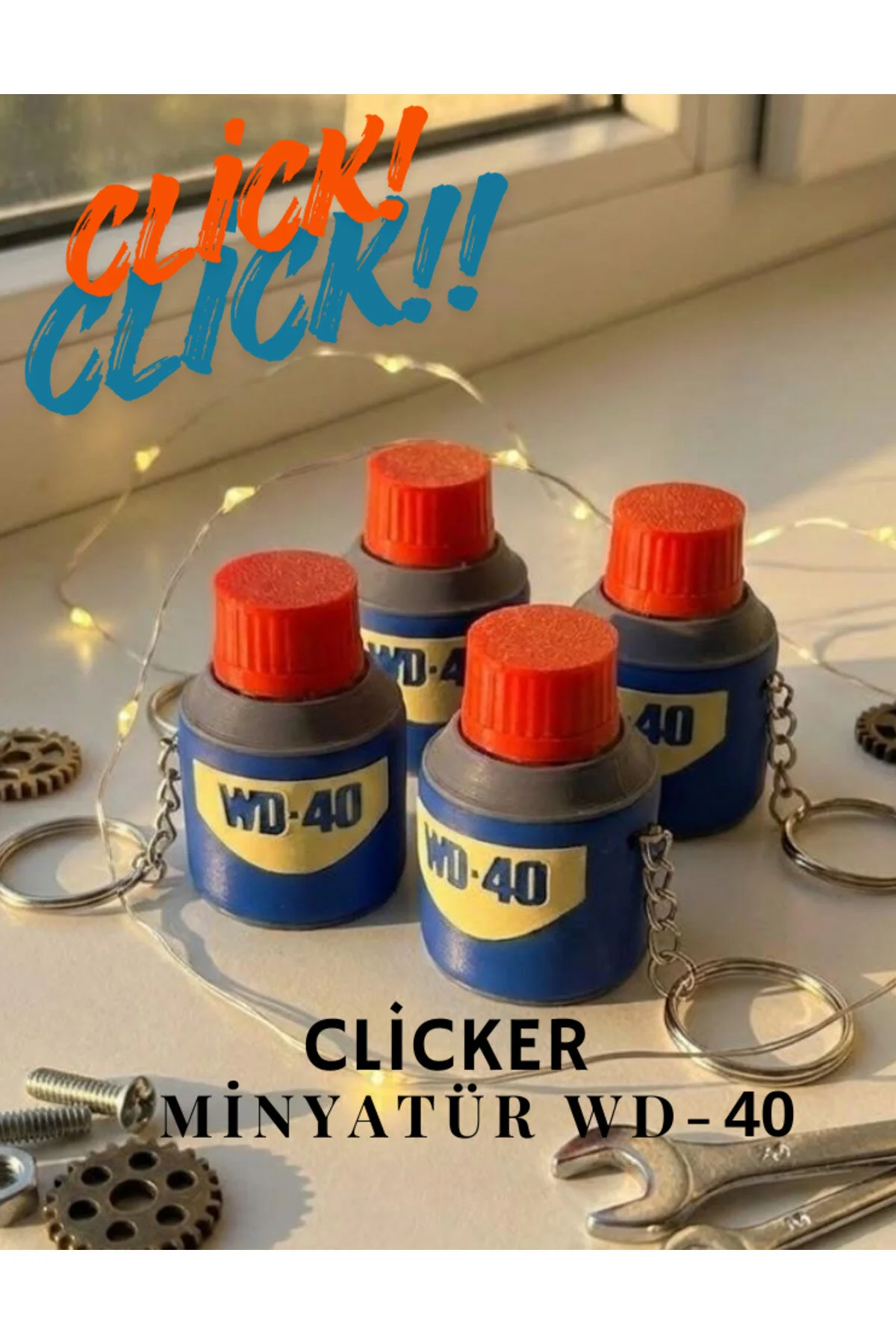 جلیقه کلید کلیکر MINIATURE WD 40 KEYCHAIN 1 PC سوئیچ صفحه با زیور کیسه تنش زدای صدا جذابیت Nycruin3D