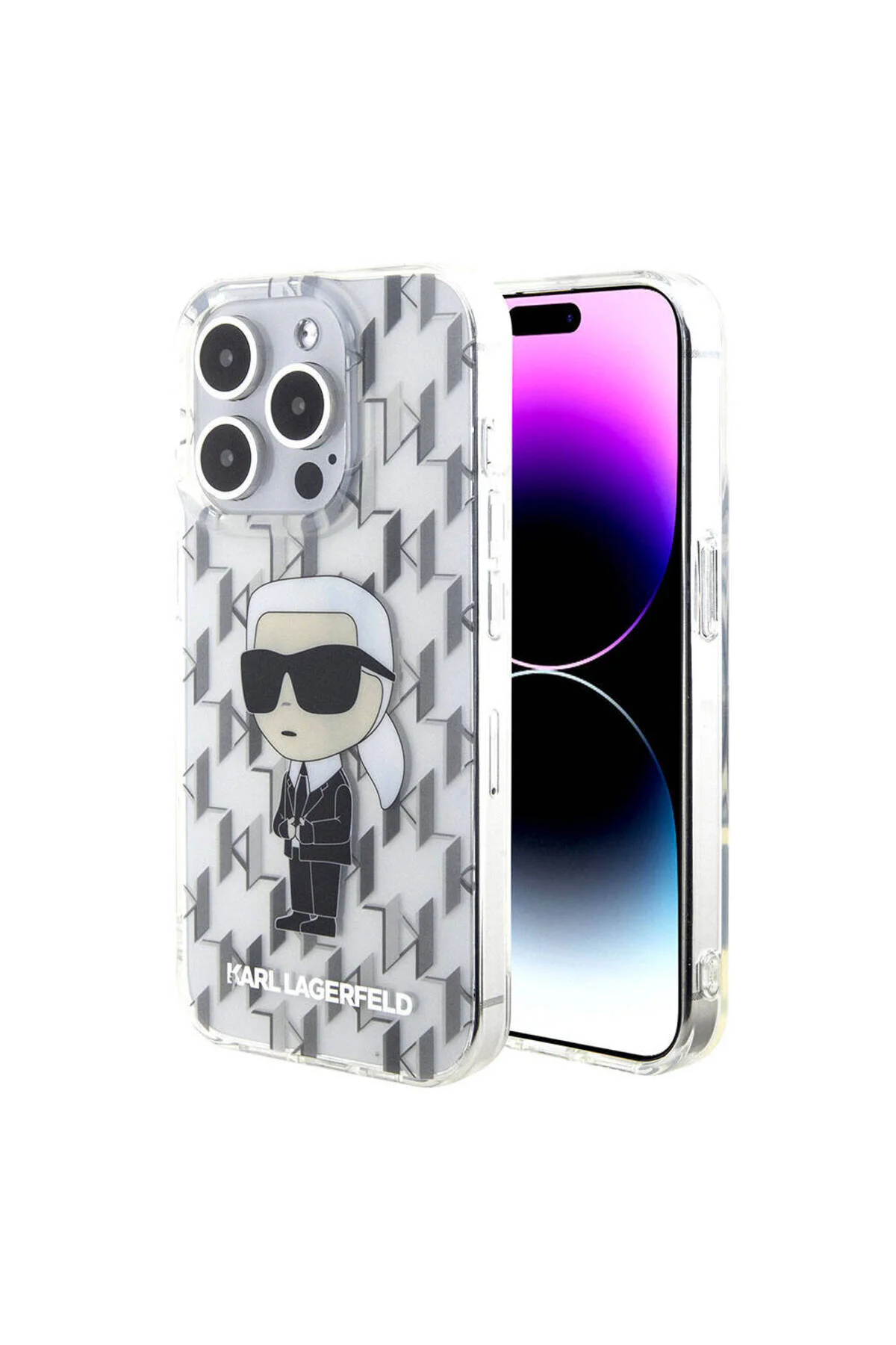 کاور و قاب سازگار با آیفون 15 پرو KARL LAGERFELD IML ICONIC MONOGRAM جلد دارای مجوز شفاف Karl Lagerfeld