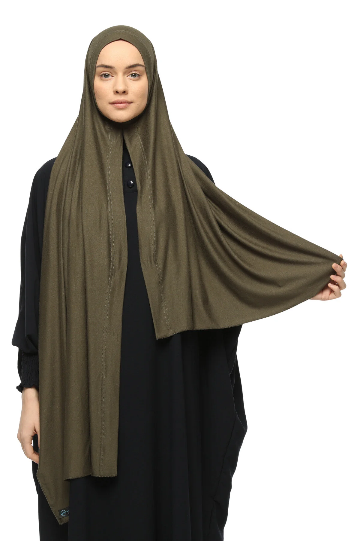 شال آماده عملی در هم تنیده لوکس ارگانیک ساده نخی شانه دار صلیب تراز ارتشی سبز Altobeh